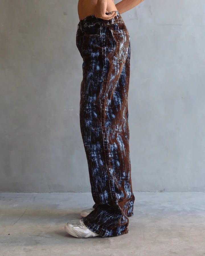 JEAN BAGGY FIT BLUE STATIC CAFÉ/AZUL - imagen 3