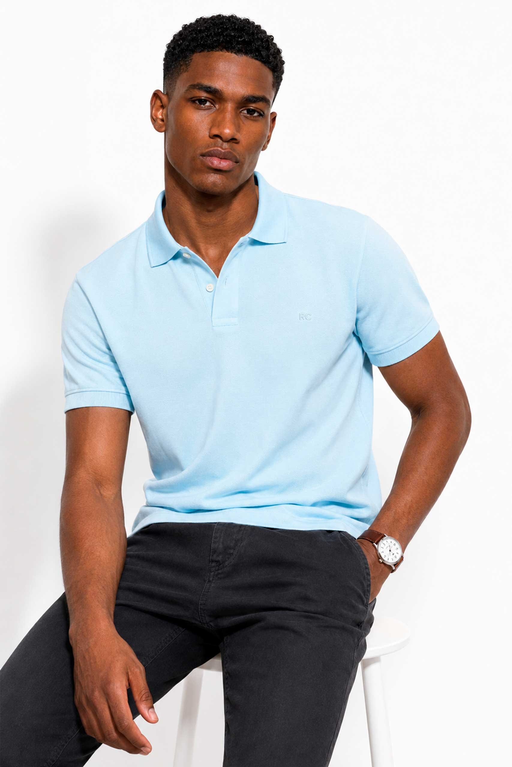 Camiseta Polo Azul Medio - imagen 1