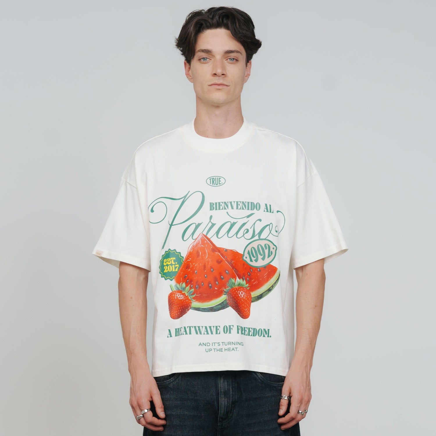 Paraíso Boxy Tee - Cream - imagen 2