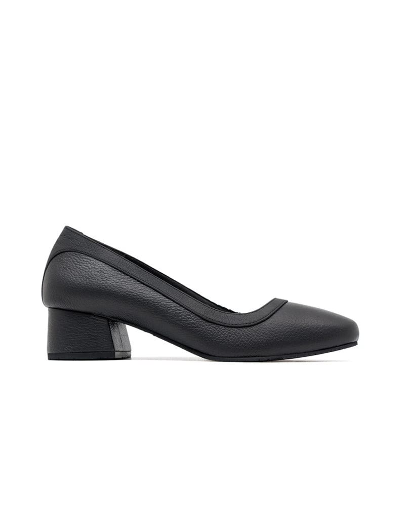 Zapato cerrado tacón medio para oficina en cuero REF MTD1691BS - imagen 1