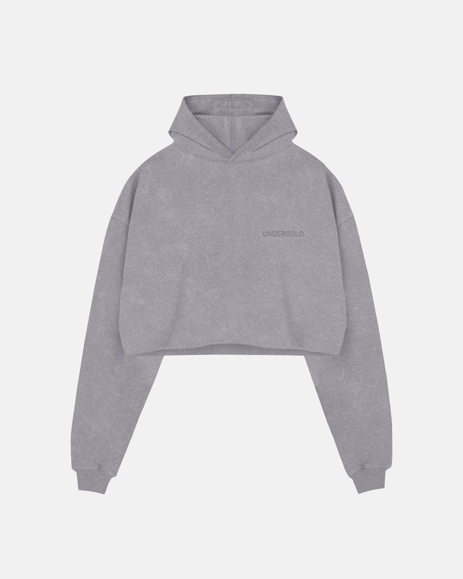 Line Logo Cropped Hoodie Washed Gray - imagen 3
