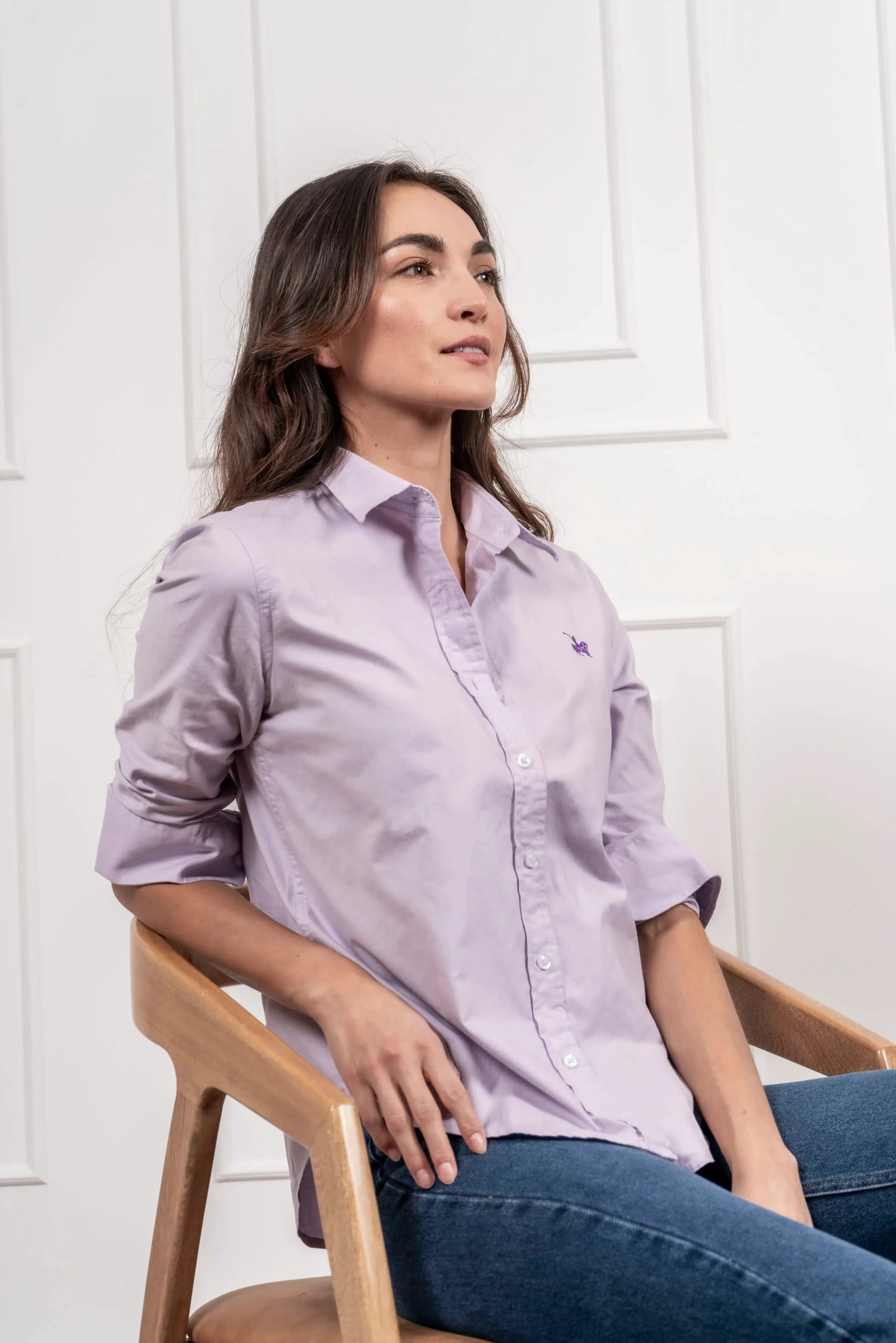 Camisa Oxford Mujer Lila - imagen 5