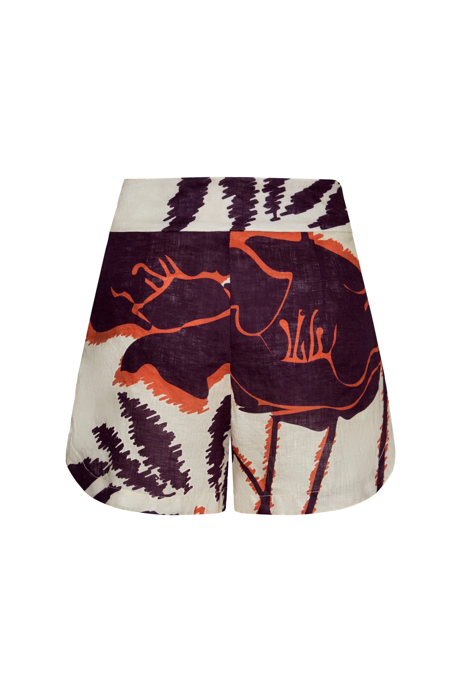 Tomaso Linen Short / Ecru - Purple Gladiolos - imagen 3