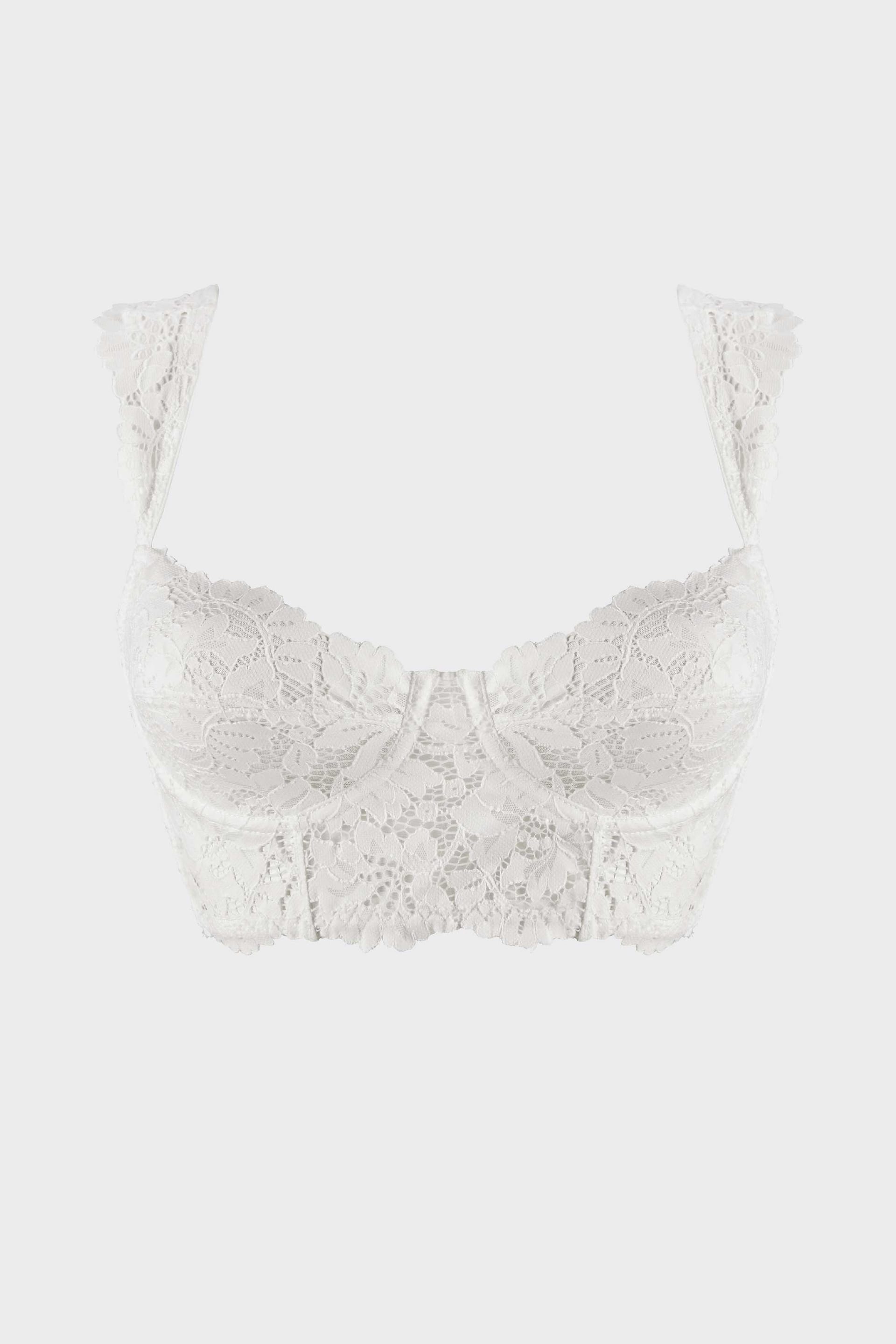 BRASIER BUSTIER ELLIPSE CON ARO Y ENCAJE TOTAL COMODIDAD VINTAGE CRUDO - imagen 3