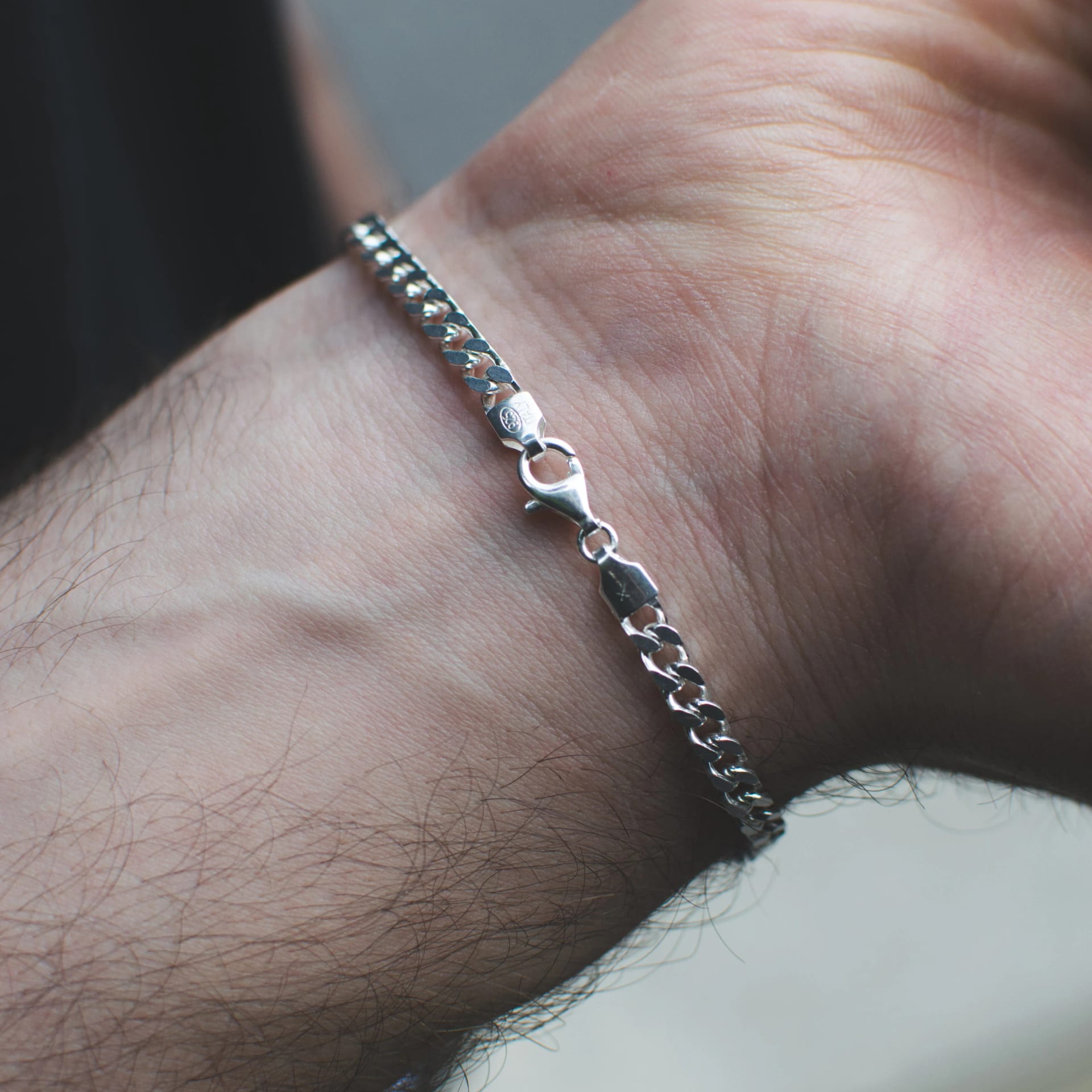 Pulsera Cubana 4mm Plata Ley 925 - imagen 3