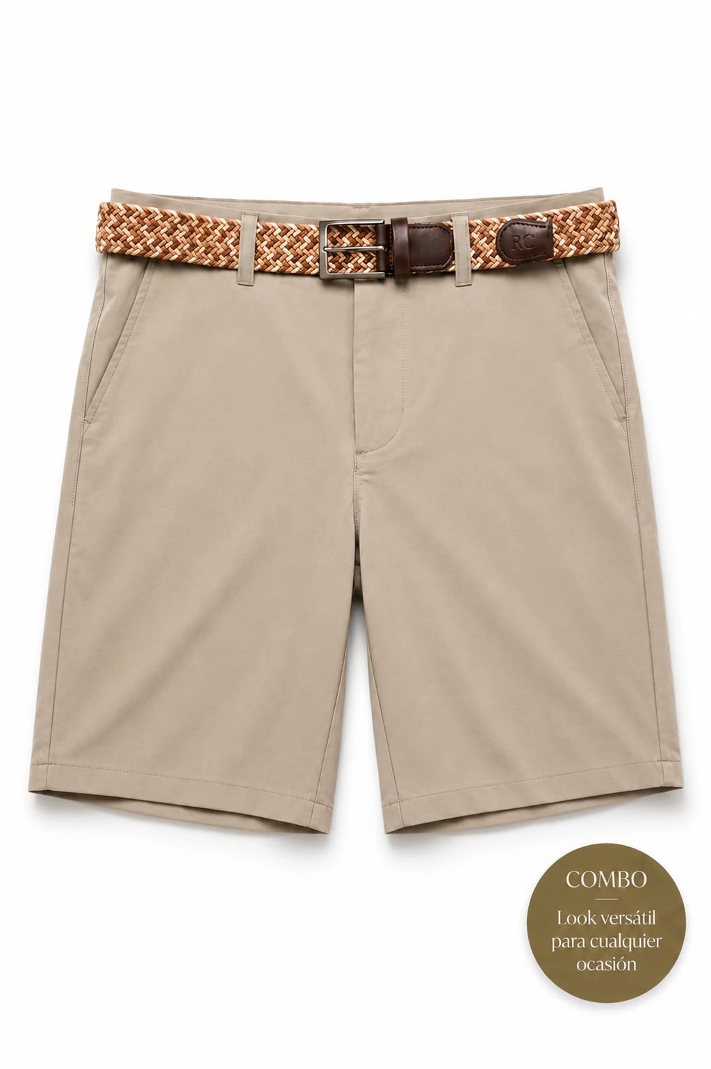 Dúo Esencial Bermuda Beige Oscuro + Correa Trenzada - imagen 2