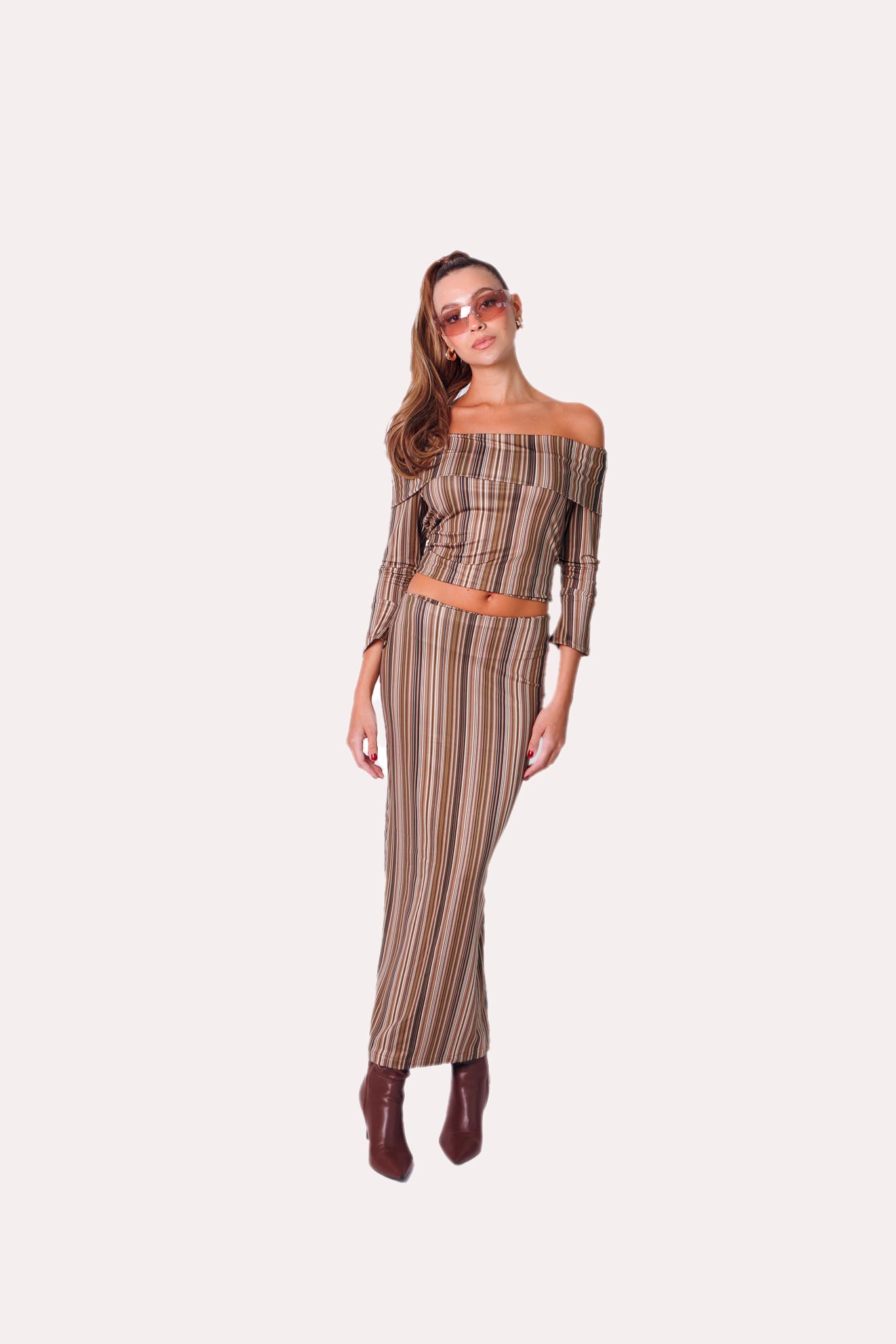 Off Shoulder Top In Desert Burn - imagen 1