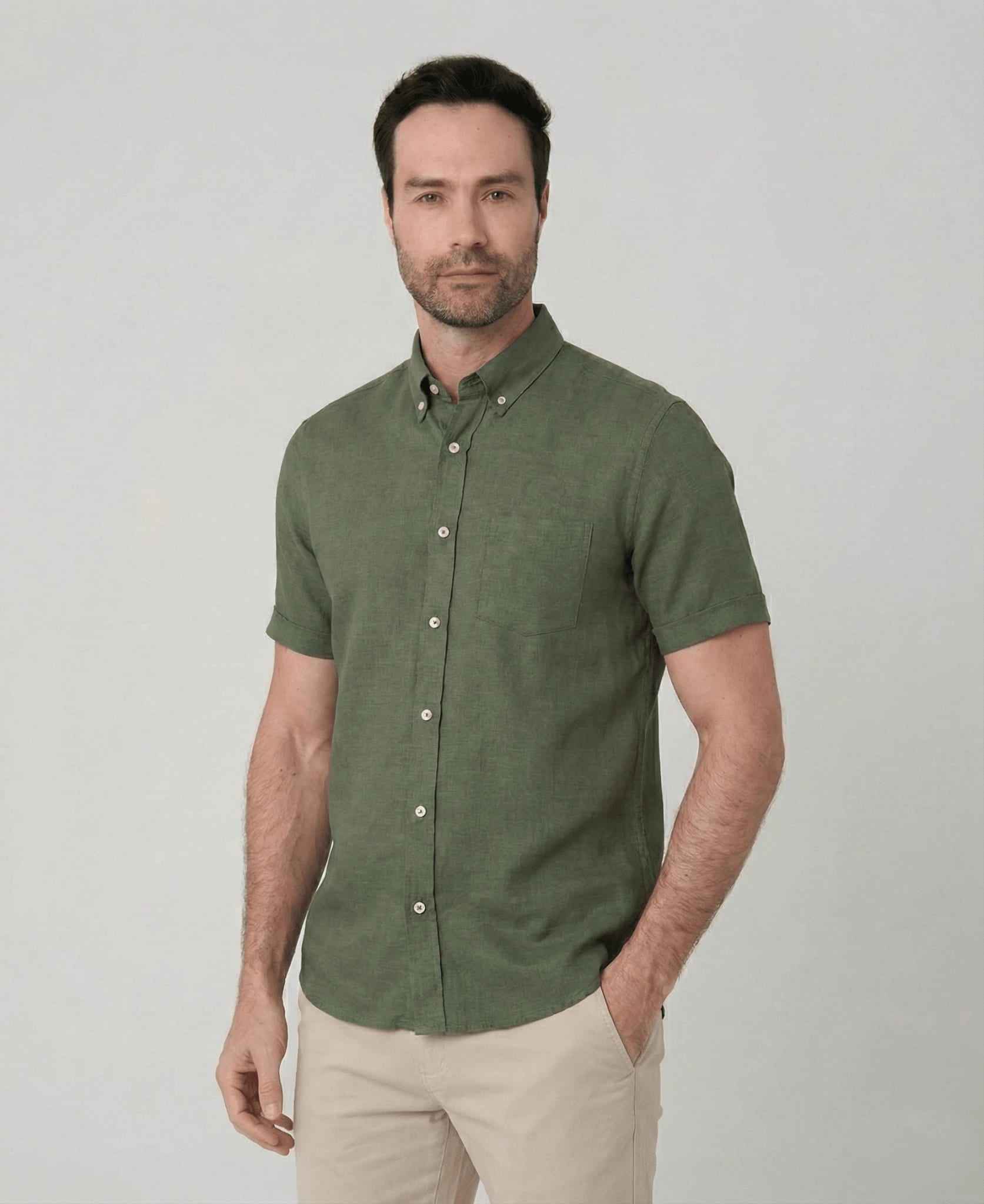 Camisa con bolsillo manga corta para hombre Jon Sonen 027225037 - imagen 11