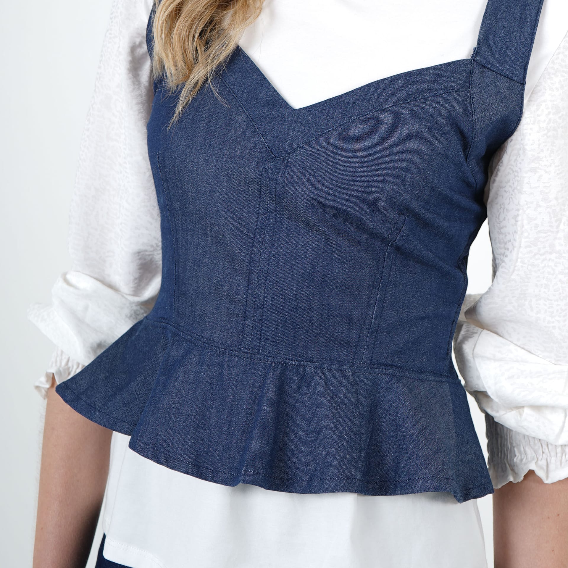 Blusa Cuello Corazon Manga Tiras - imagen 2