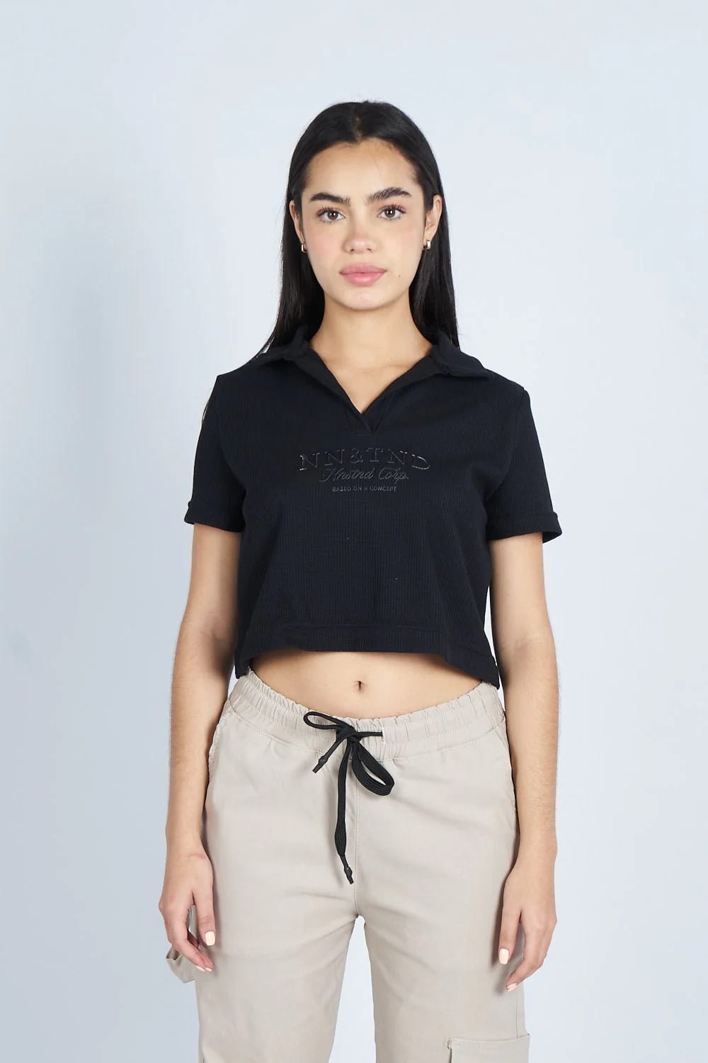 Lounge cropped Polo textura Negra | Drop 03 | - imagen 6