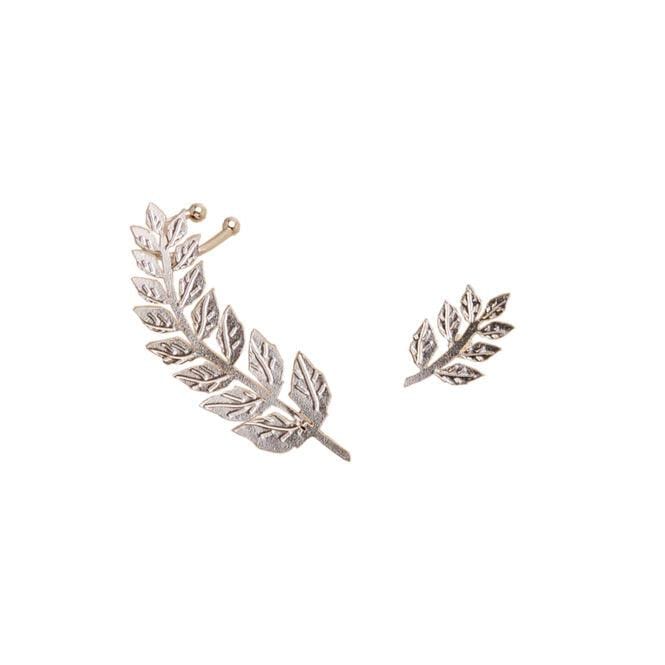 Ear Cuff Y Arete Rama De Laurel Renacer - imagen 2