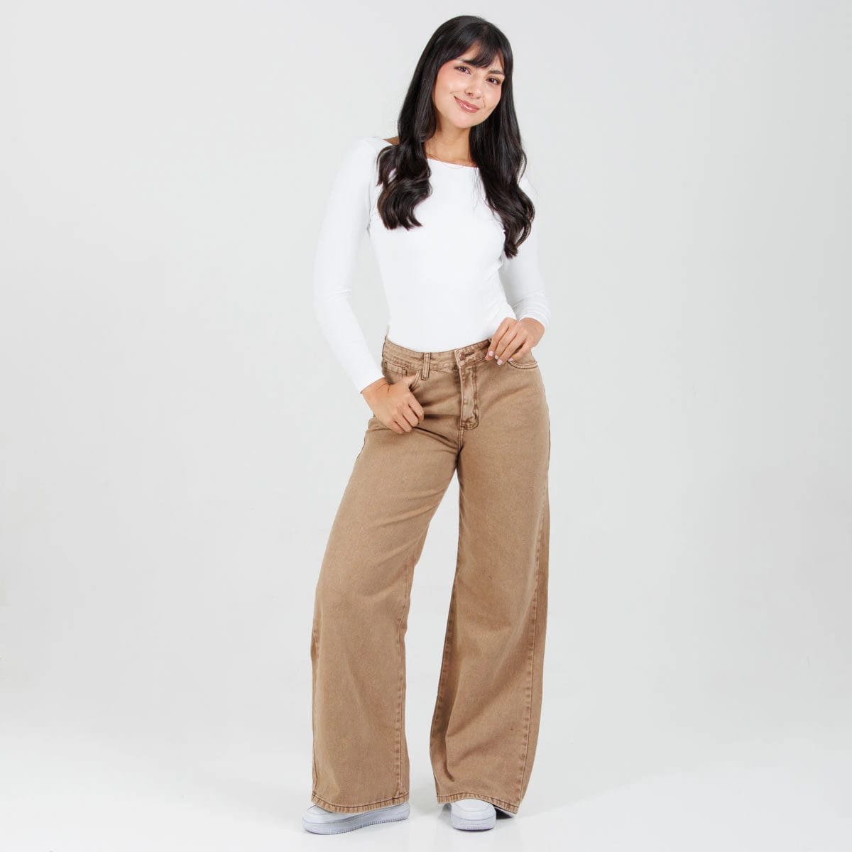 Jean Wide Leg Camel Ax-3013 Rigido - imagen 7