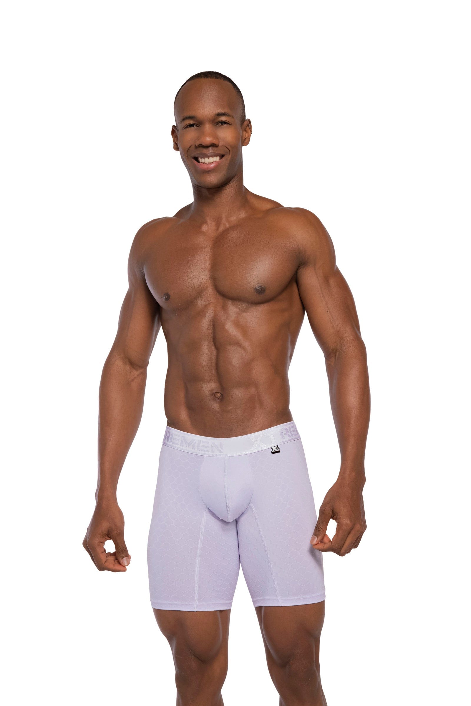 BOXER CLÁSICO LARGO MICROFIBRA JACQUARD COLMENA BLANCO - imagen 1