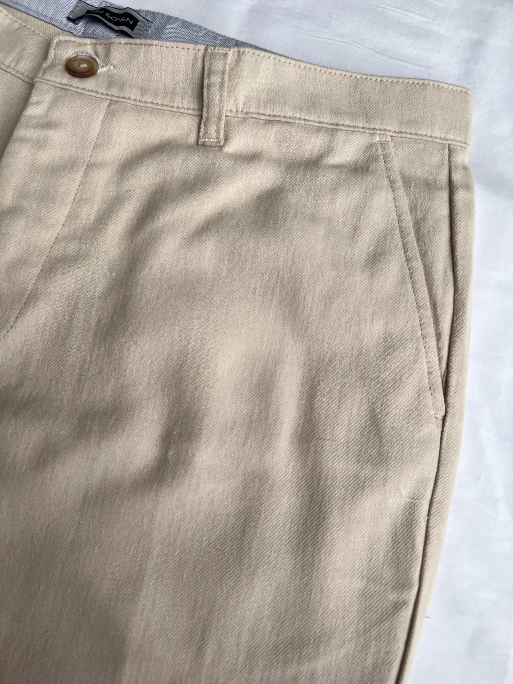 Pantalón Clásico Beige en Lino y Algodón - imagen 3