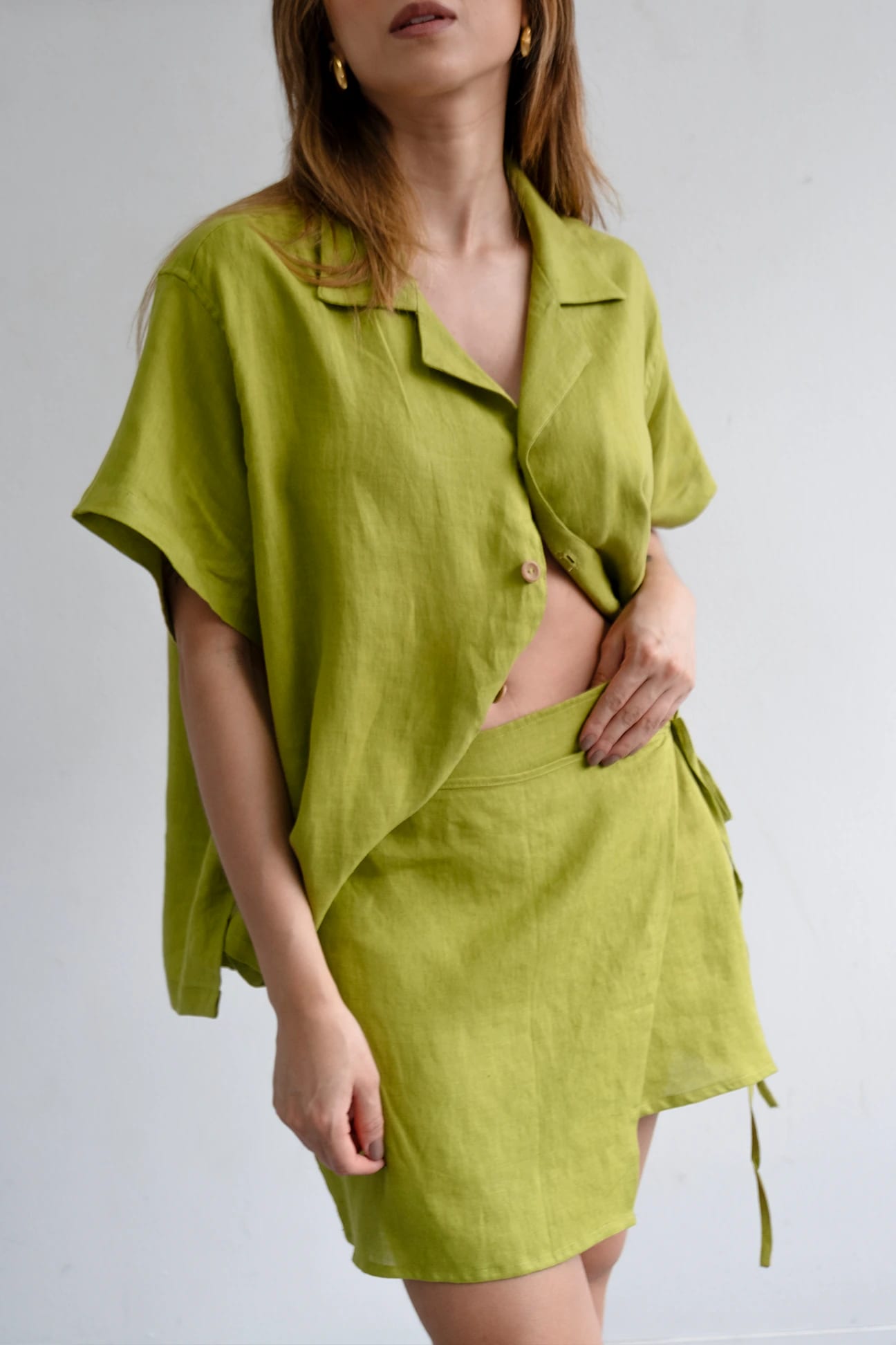 Camisa Isla de lino | Verde - imagen 3