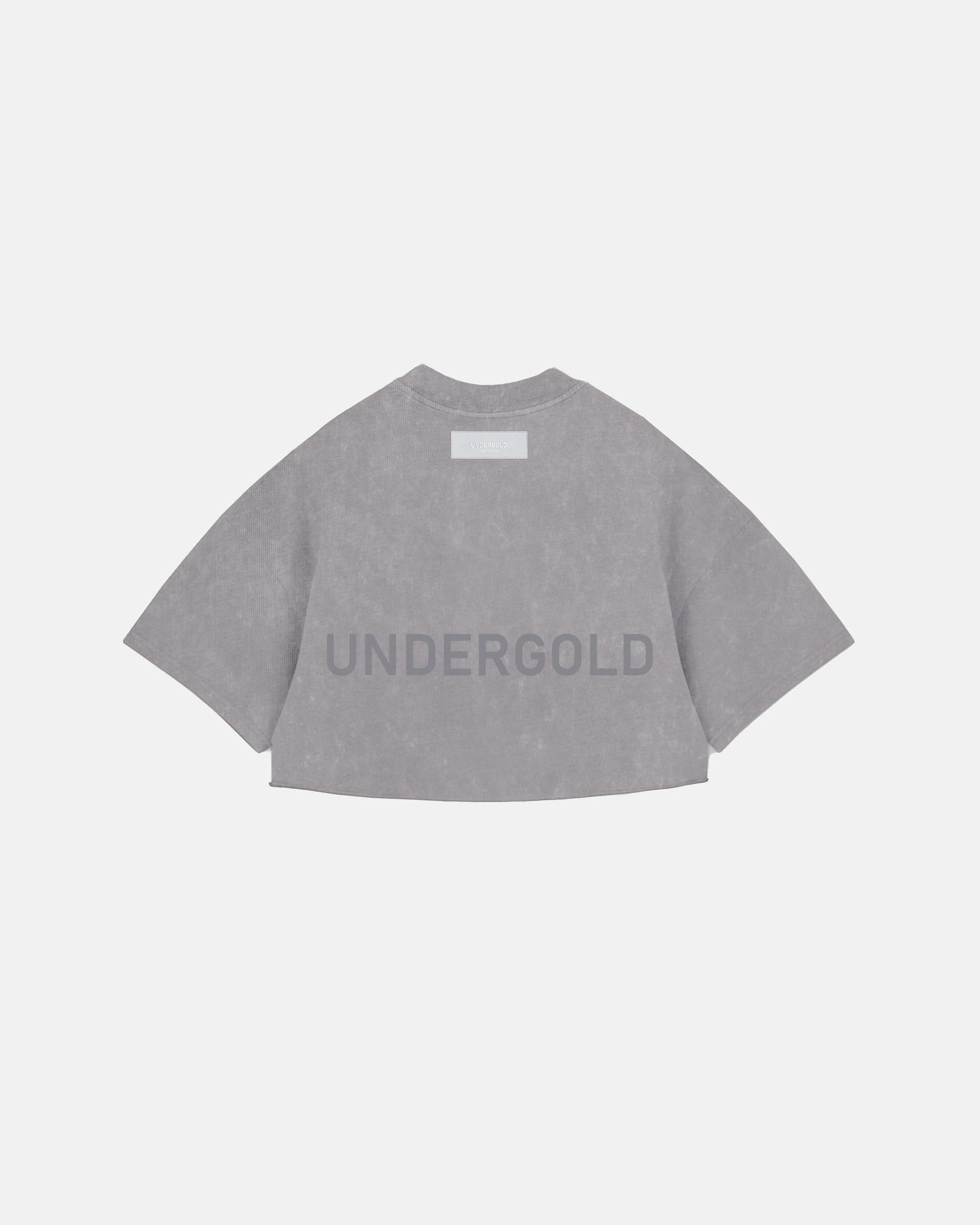 Line Logo Crop Top Washed Gray - imagen 1