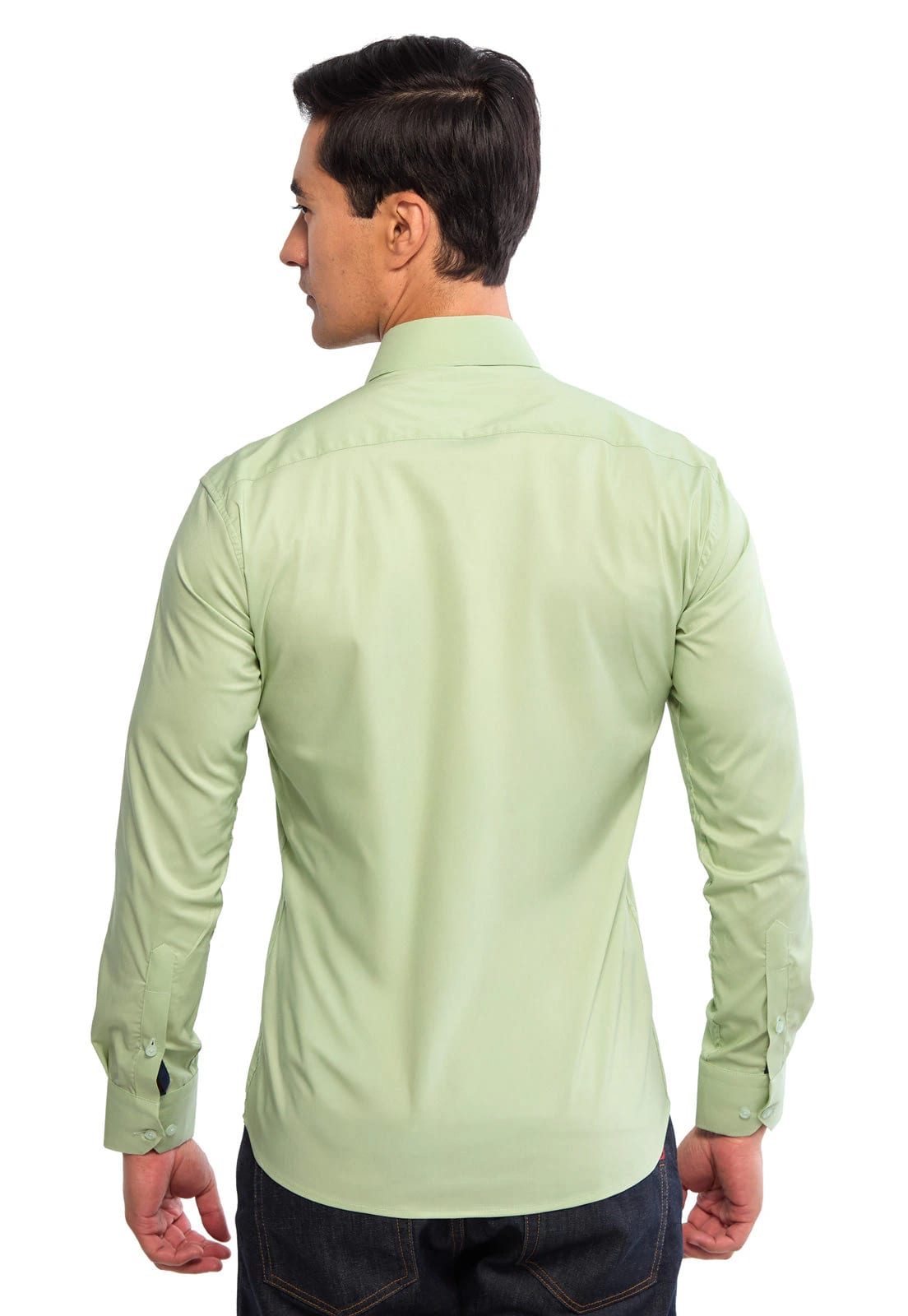 Camisa verde manzana con botones en contraste - imagen 2
