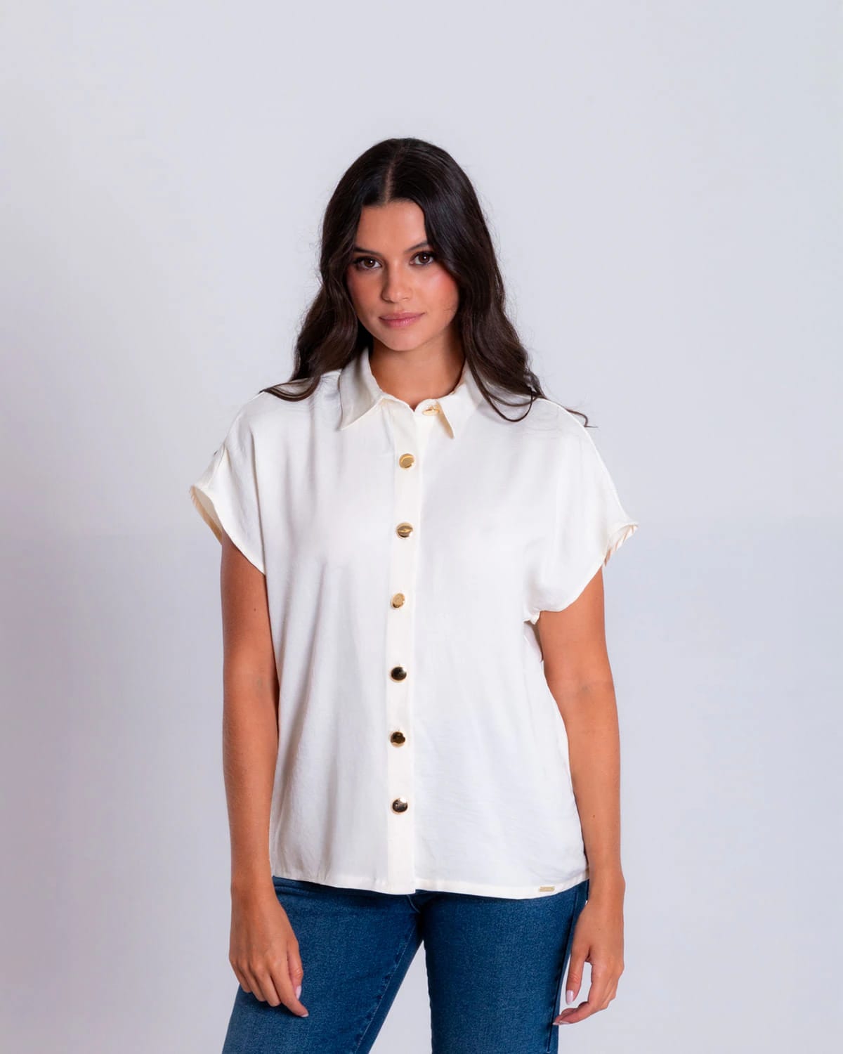 Camisa ivory manga corta para mujer - imagen 1