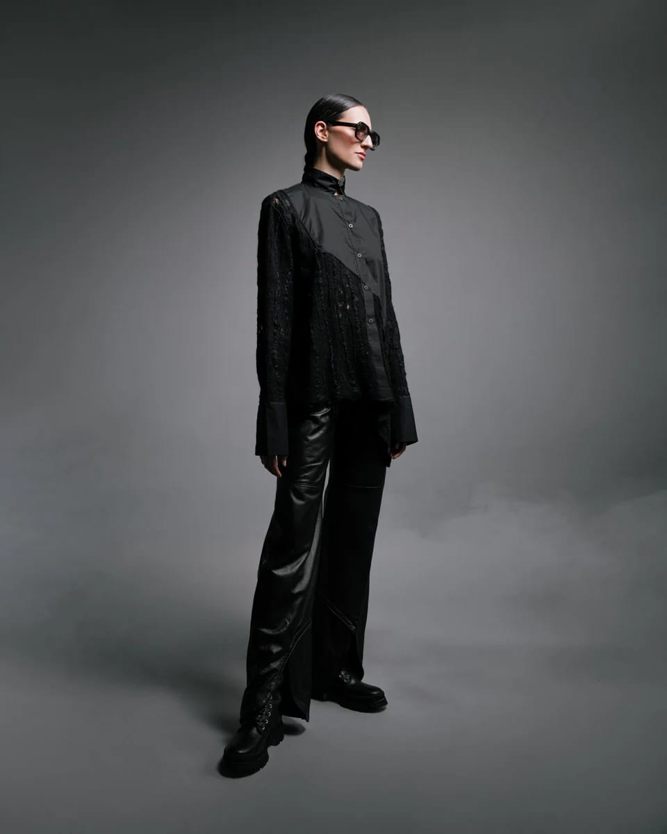 LEATHER CURVED CUT OUT BOOT TROUSERS - imagen 6