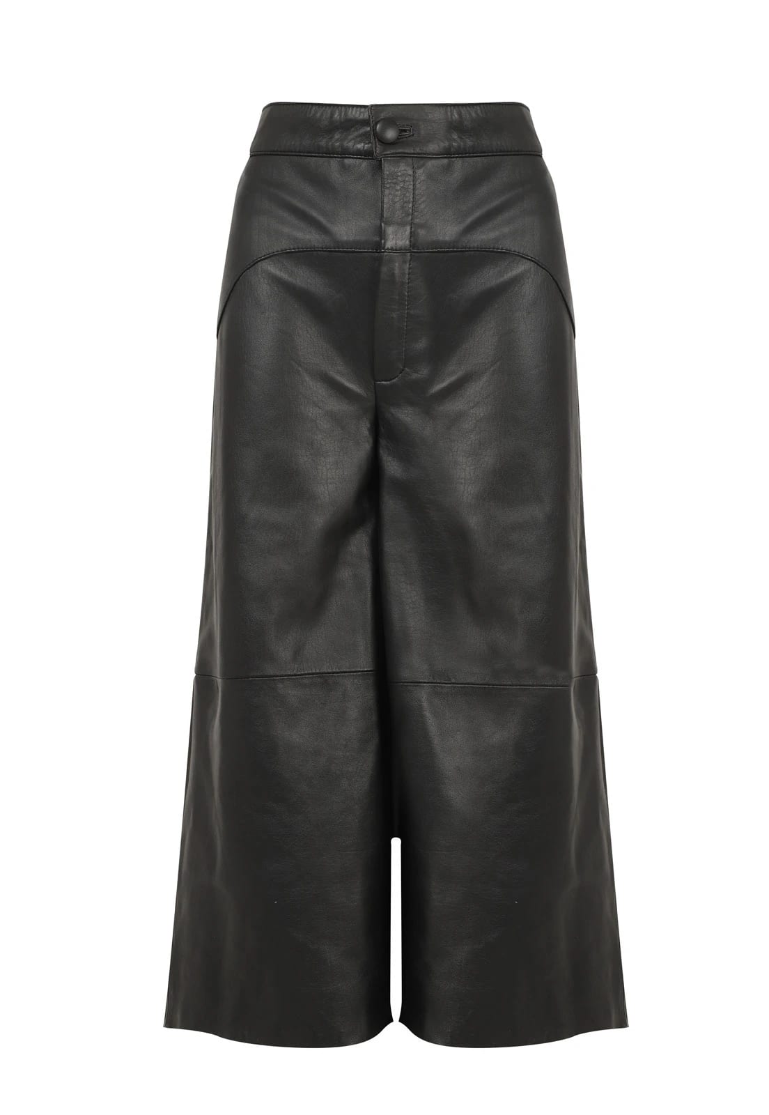 SHORT LEATHER WIDE LEG TROUSERS - imagen 1