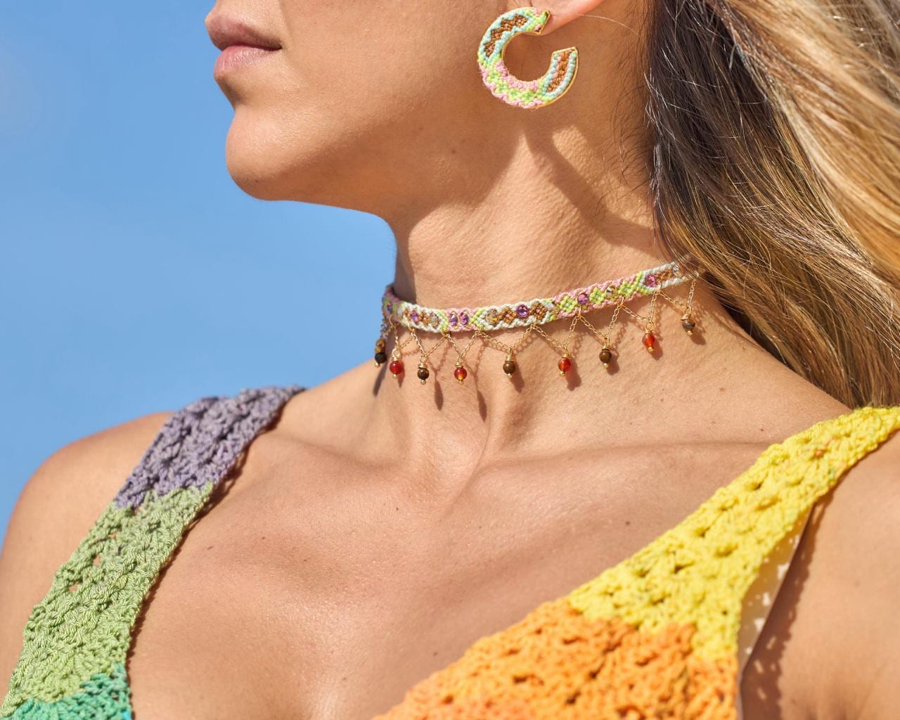 Wayuu Jolotsü  Earrings - Green - imagen 2