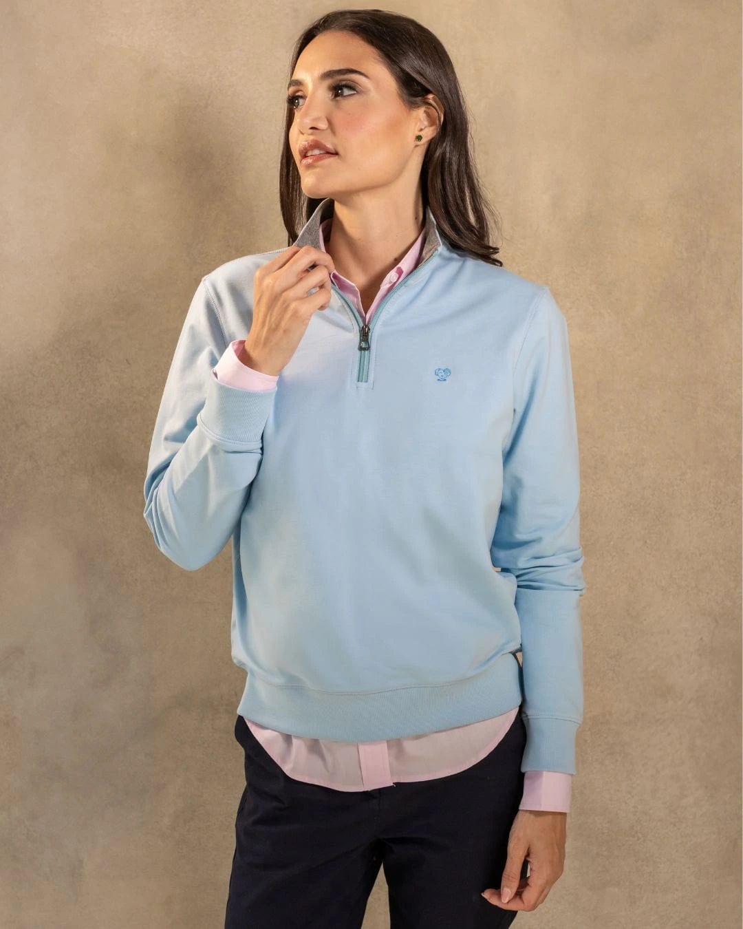 Halfzip Paris Antimanchas De Mujer Azul Celeste - imagen 2