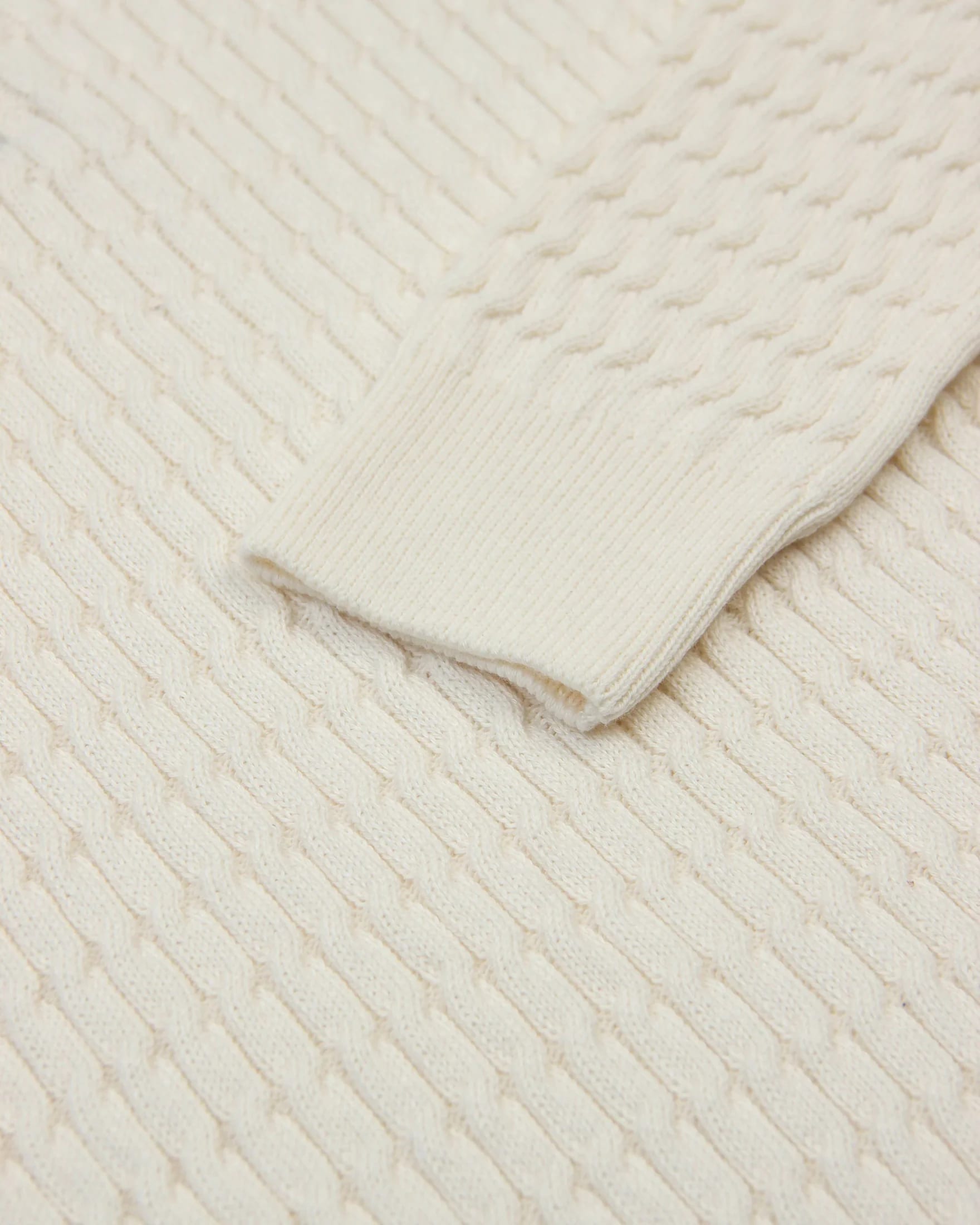 Saco Trenzado Half Zip Algodón Crema - imagen 7