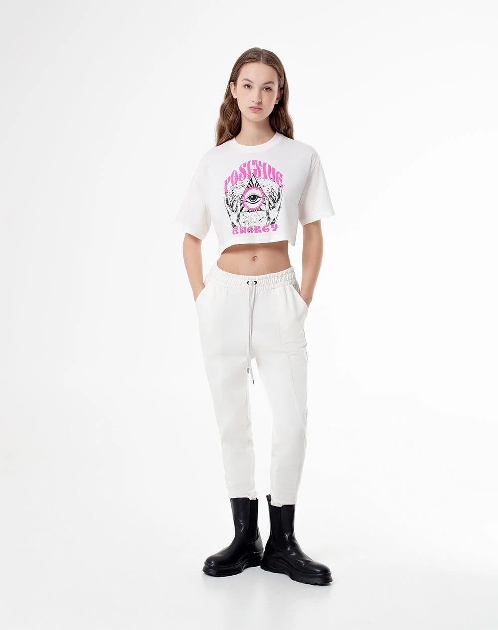 Camiseta crop regular algodón habana mujer - imagen 4