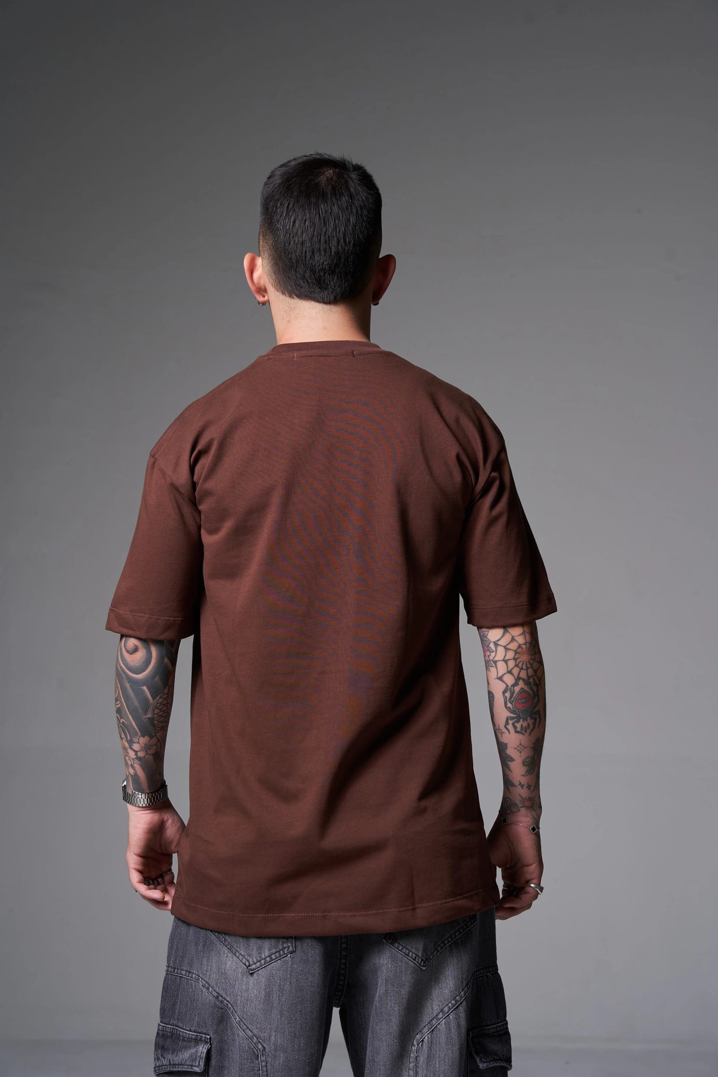 Camiseta 100% Algodón Peruano Chocolate  Oversize 250 Gramos - imagen 3