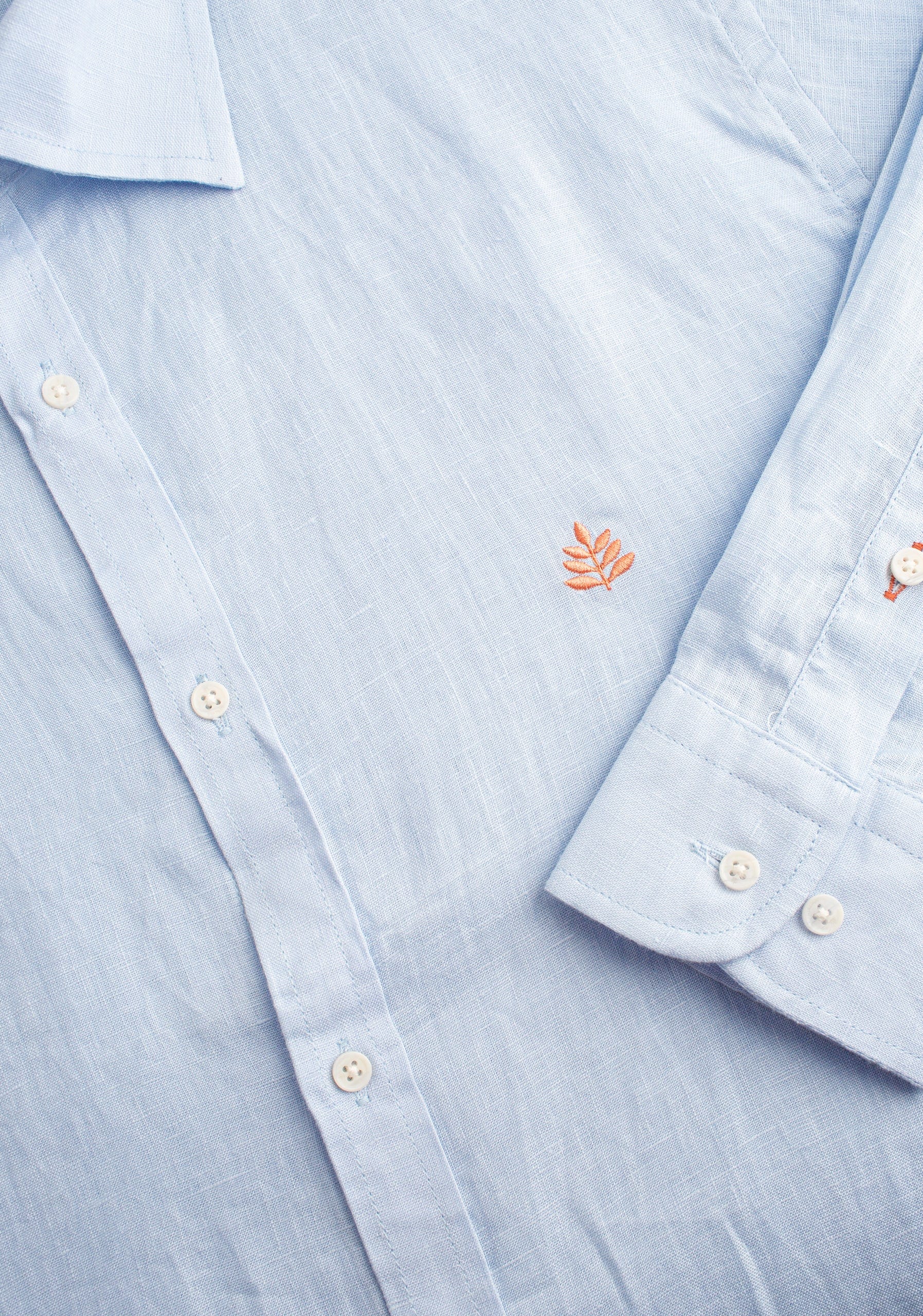 Camisa H CI Lino L-Sal Azul Claro - imagen 3