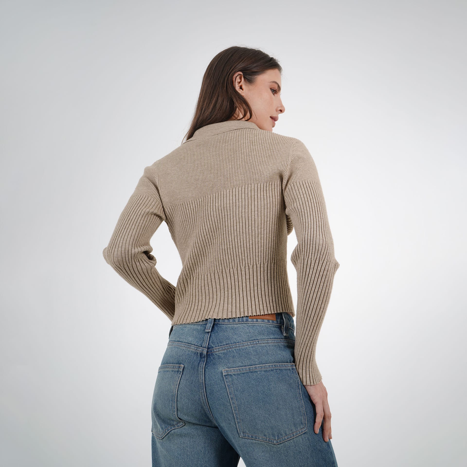 Sweater cuello sport manga larga con botones - imagen 7