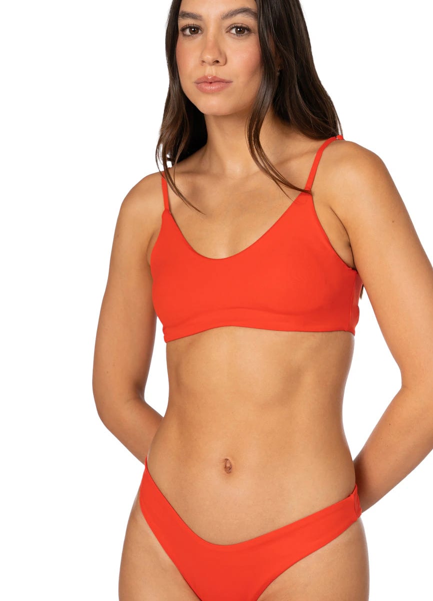 Maaji Red Camelia Praia Classic Bralette Bikini Top - imagen 7