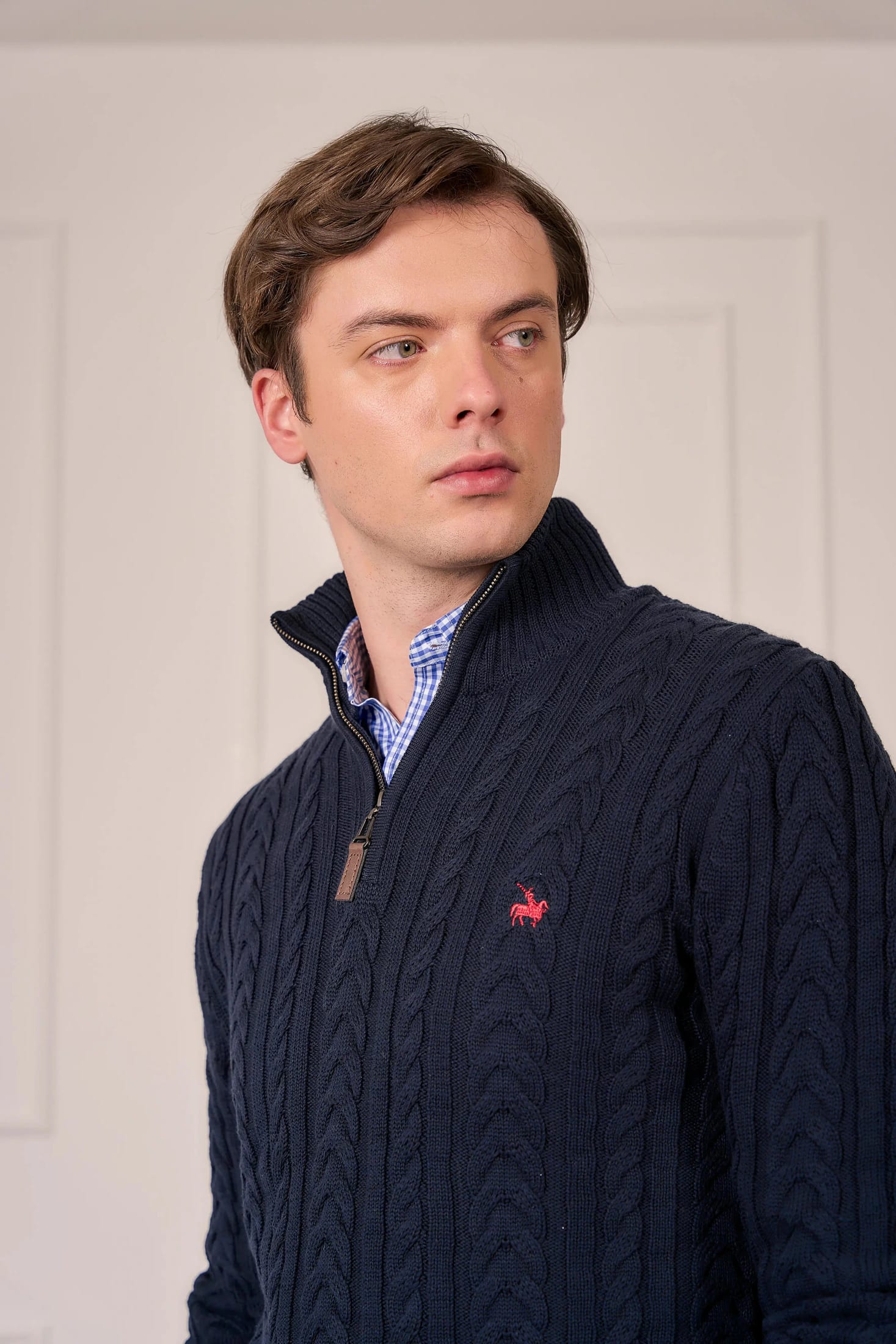 Suéter Halfzip Trenzado Rib Hombre Azul Oscuro - imagen 5