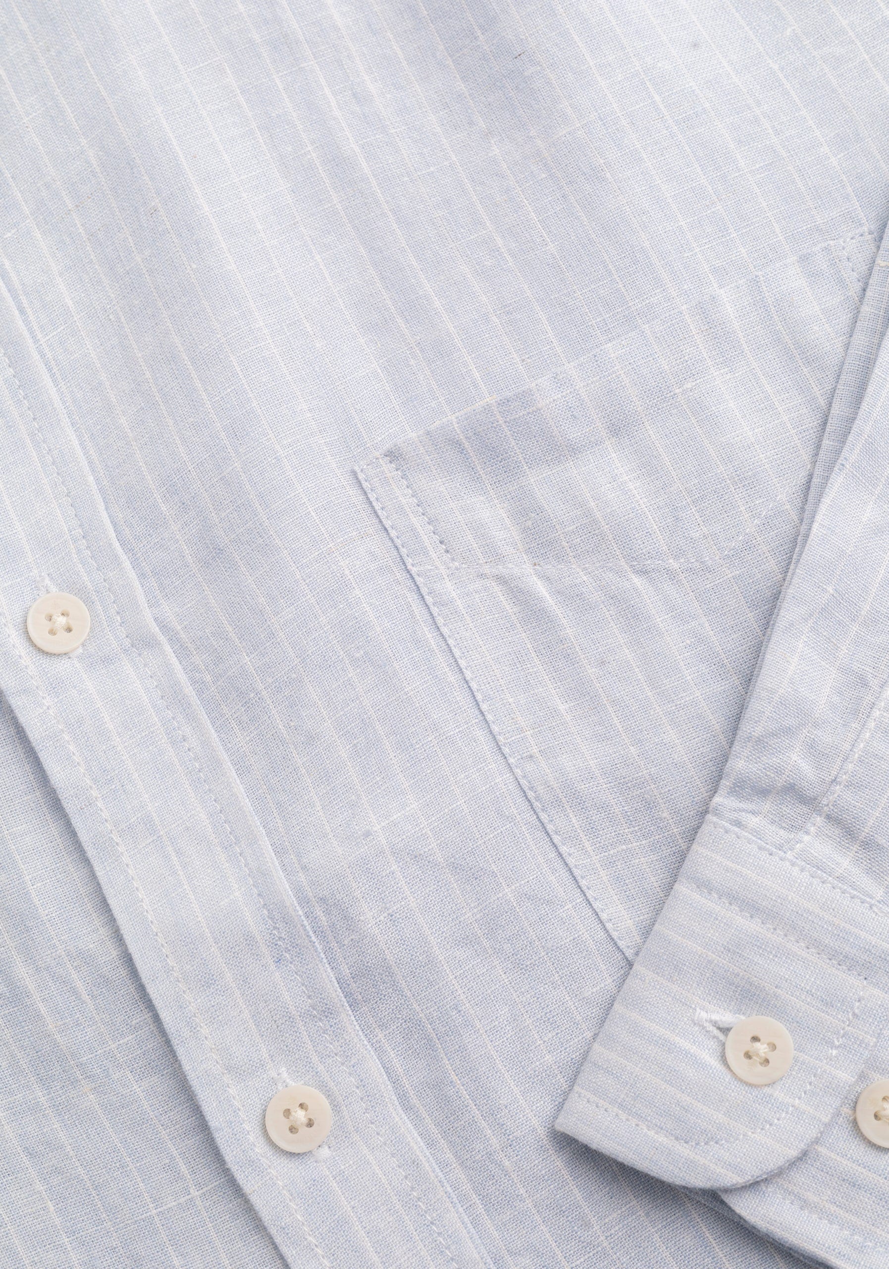 Camisa H CBD Lino Rayas Med Bols Gris Claro - Blanco - imagen 4
