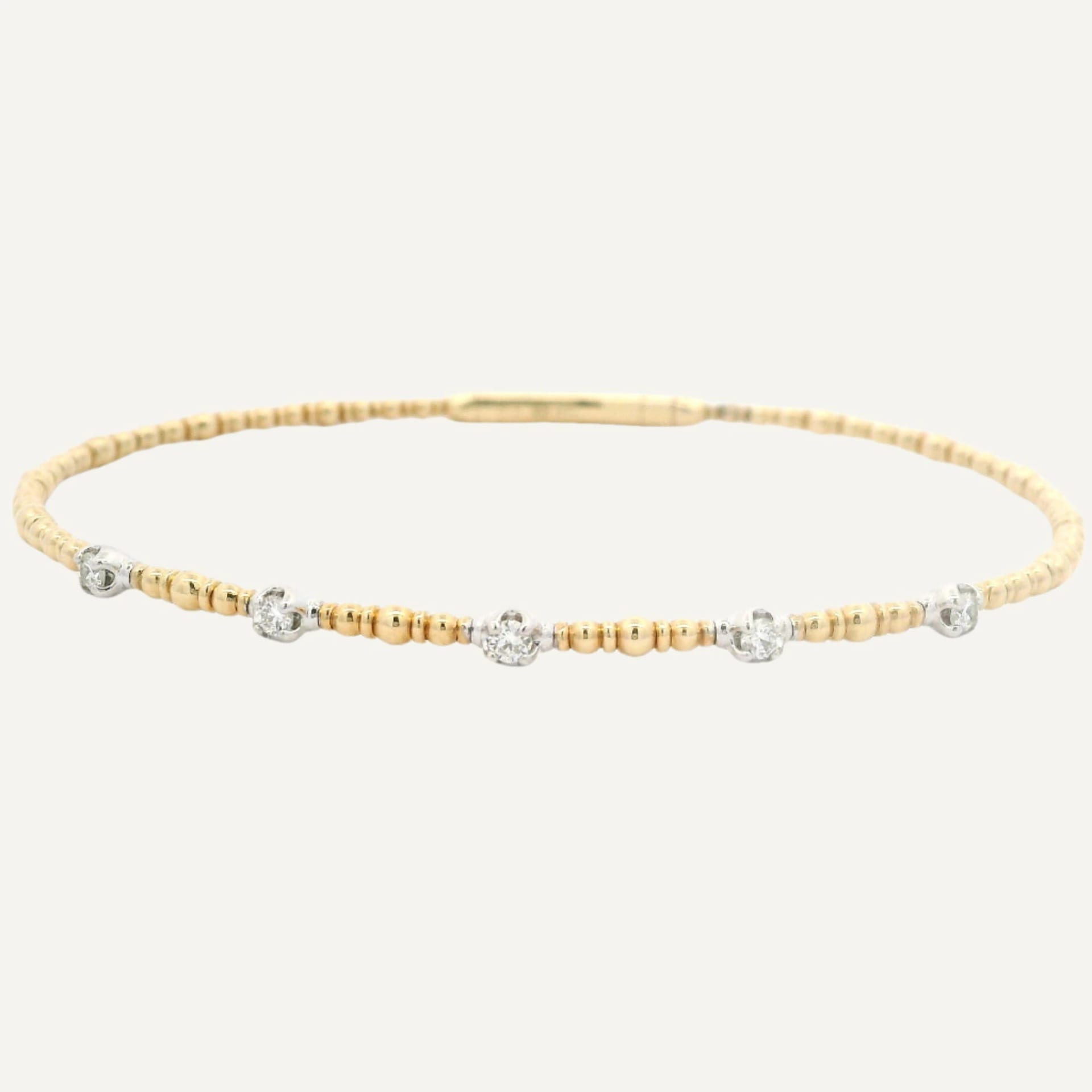 Pulsera Bangle dots cinco biseles uña 14K - imagen 2