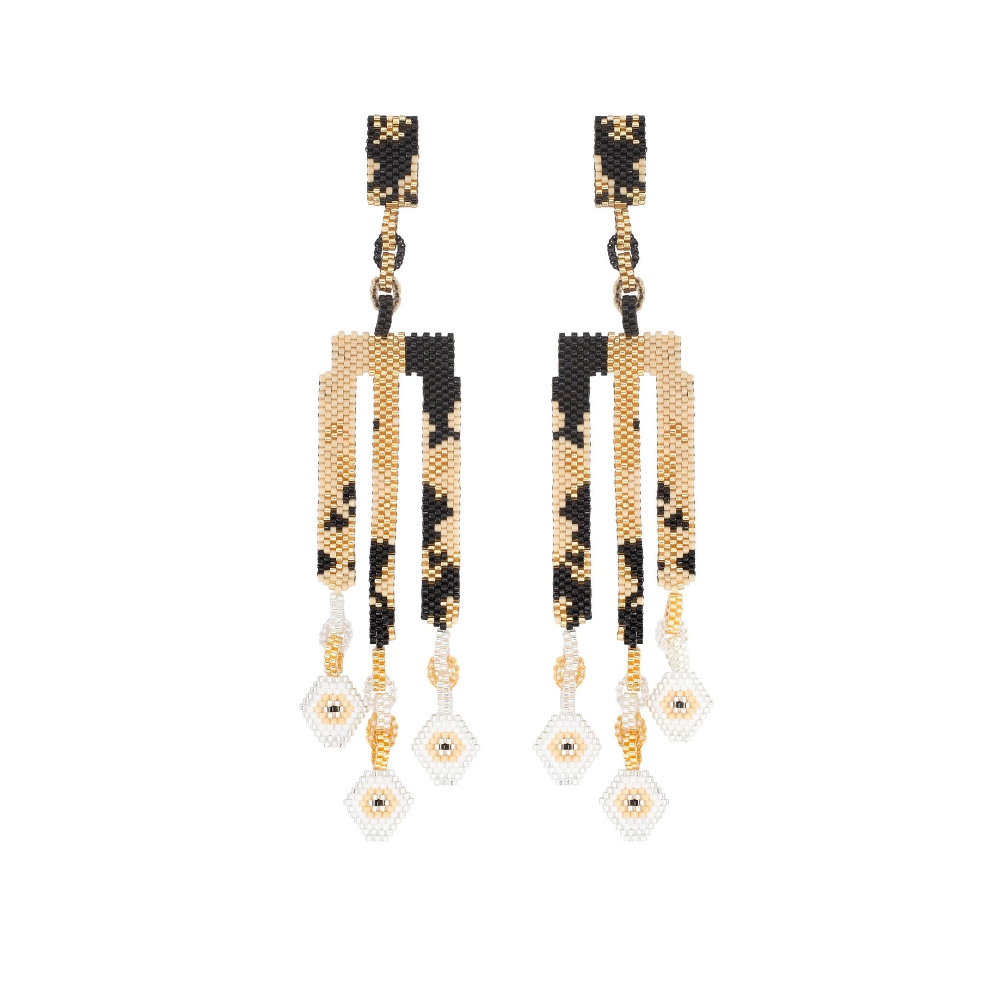 Aretes Lluvia Triple Negra - imagen 1