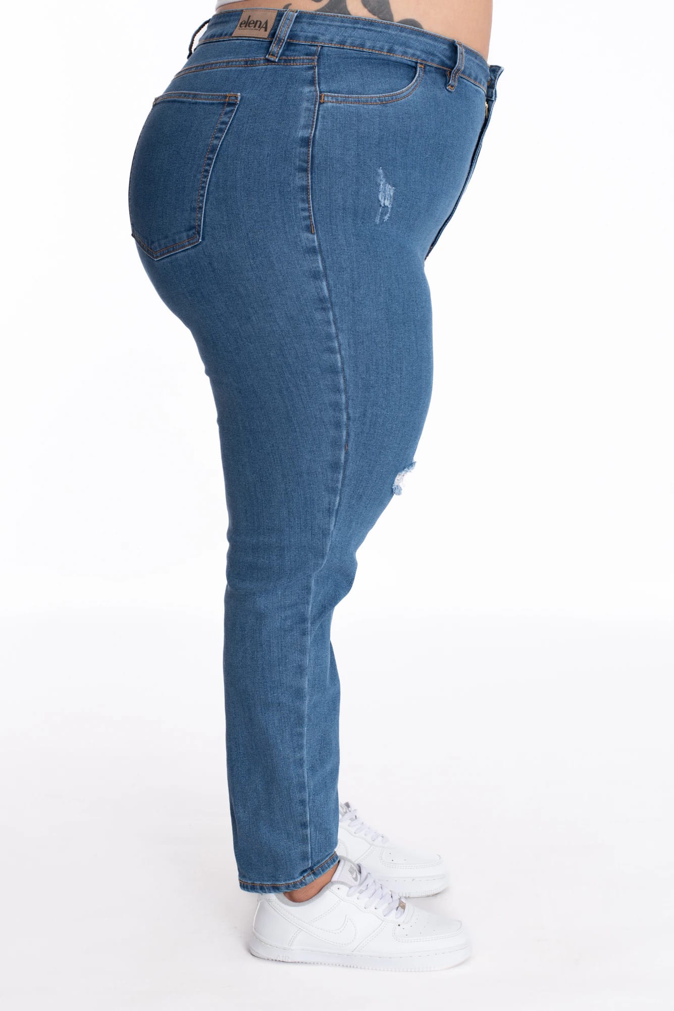 Jean Skinny Azul Medio Roto 407 - imagen 4