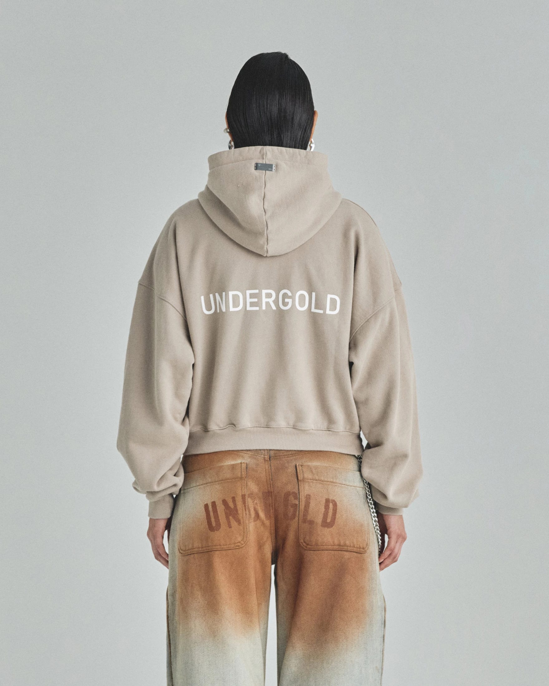 W Basics Undergold Boxy Fit Hoodie Cream - imagen 7