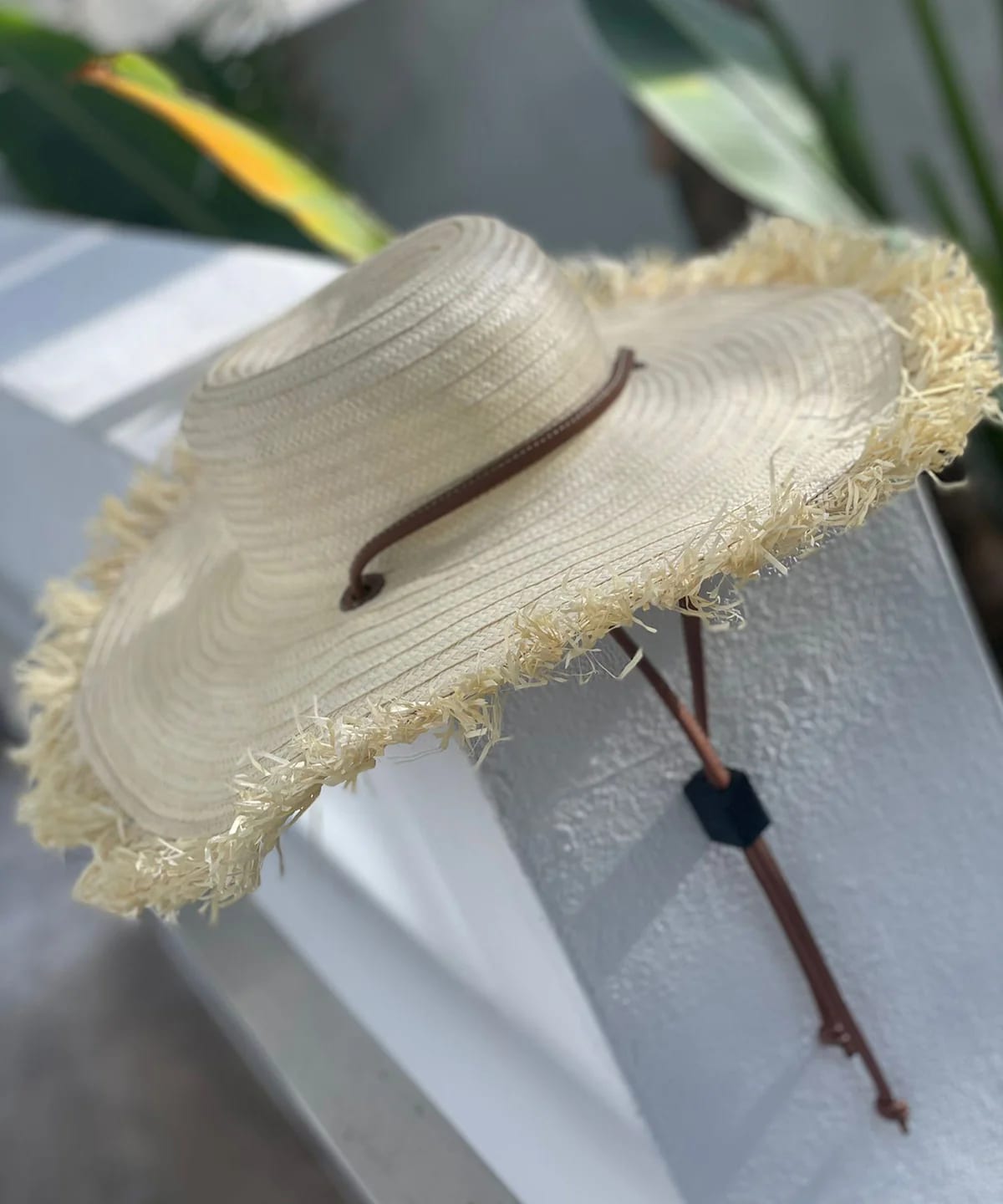 Naufrago Hat in Raffia and Leather - imagen 2