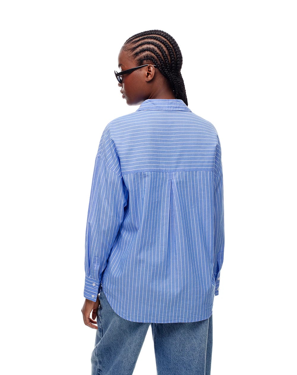 Camisa manga larga oversize algodón rayas mujer - imagen 2