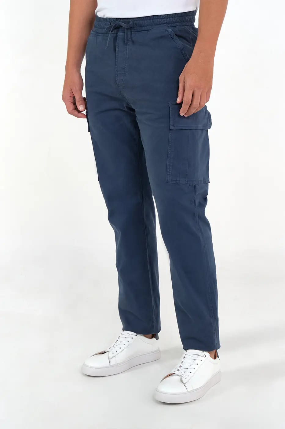 Pantalón Cargo Slim Fit Mezcla Algodón Azul Navy - imagen 1