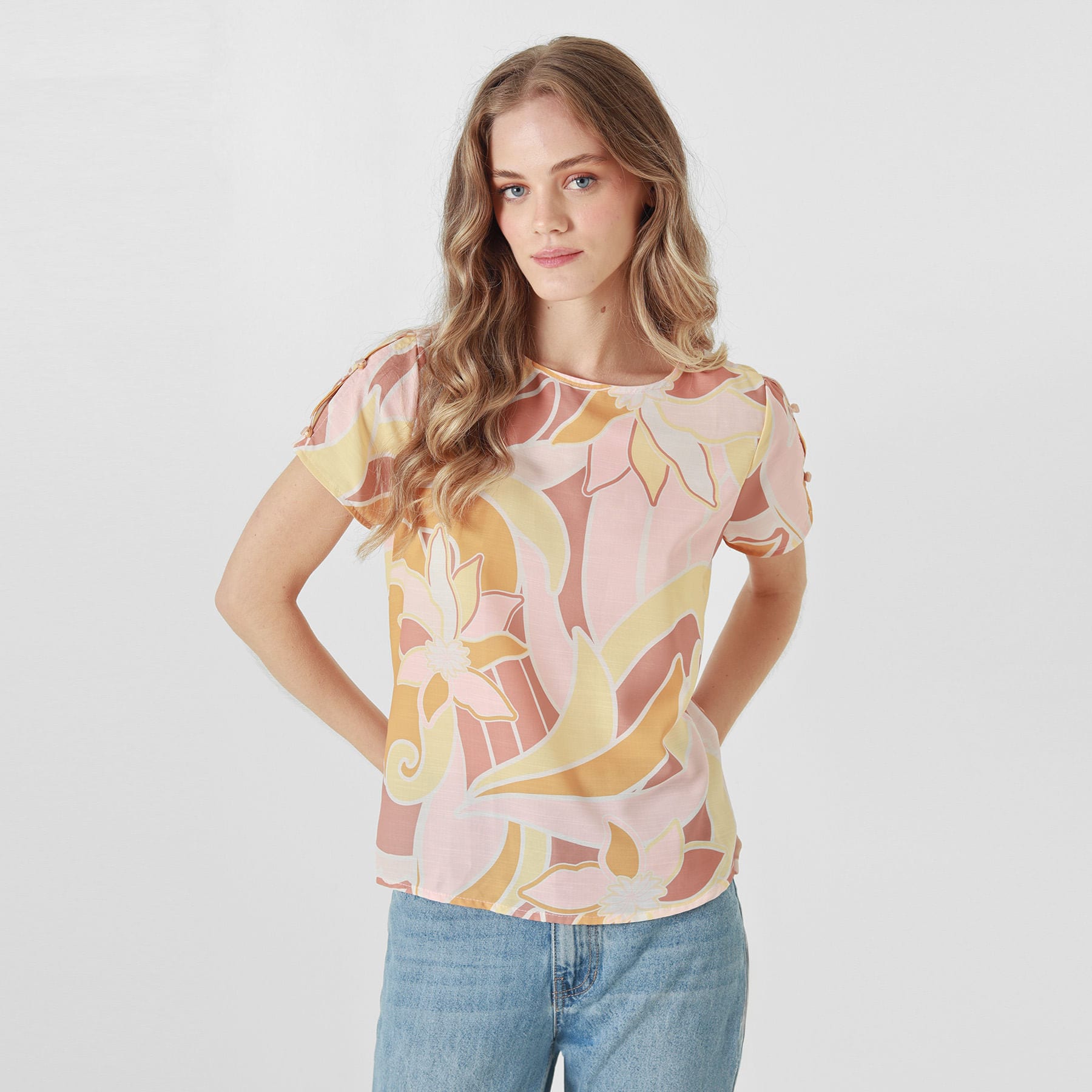 Blusa Cuello Redondo Manga Corta - imagen 3