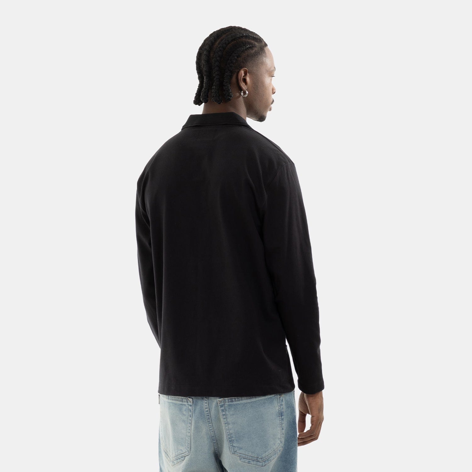 Zip Polo Sweatshirt Black - imagen 3