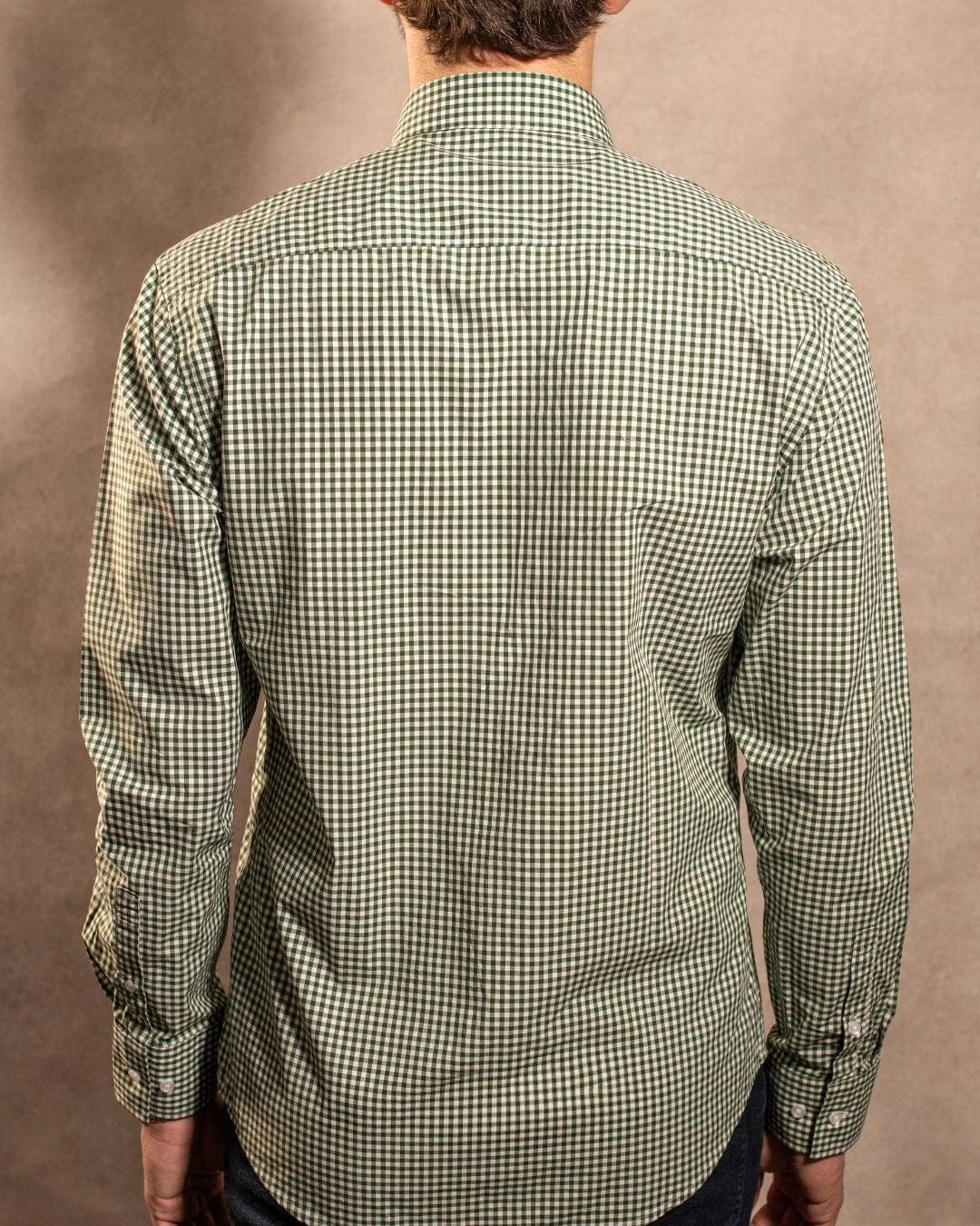 Camisa Antimanchas Popelina Cuadros Verde Oscuro Lugano - imagen 5