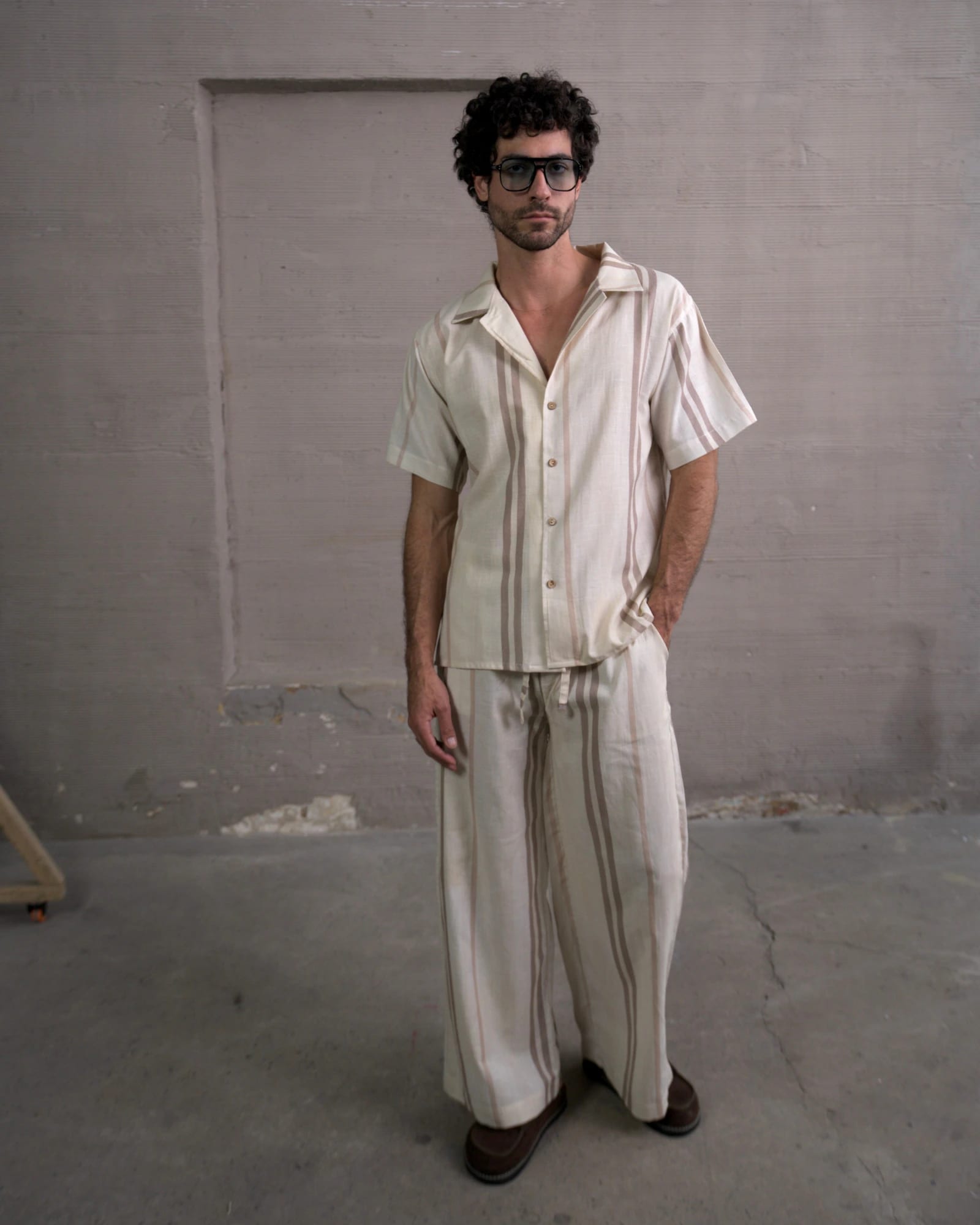 Camisa 3/4 Brown lines - imagen 2