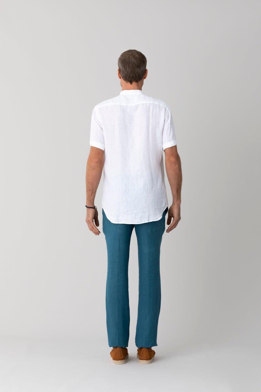 men’s linen shirt mao white mc basic - imagen 5