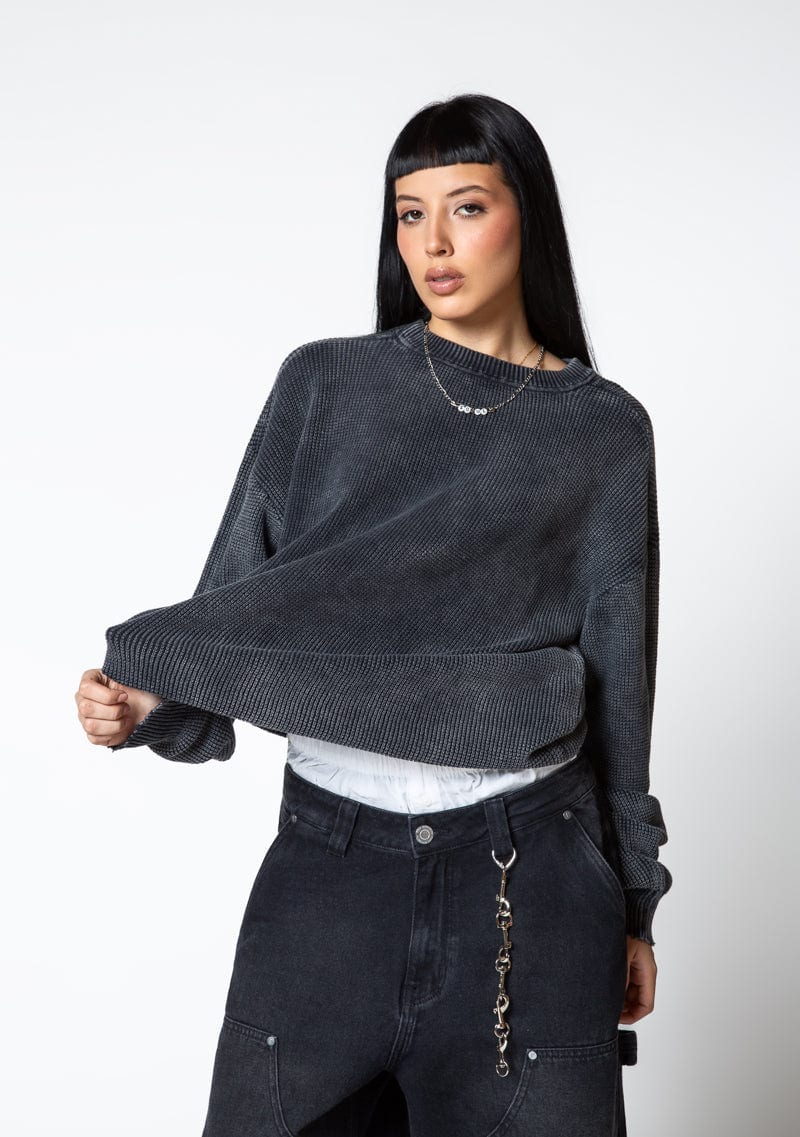 Dopamine black knit crewneck - imagen 2