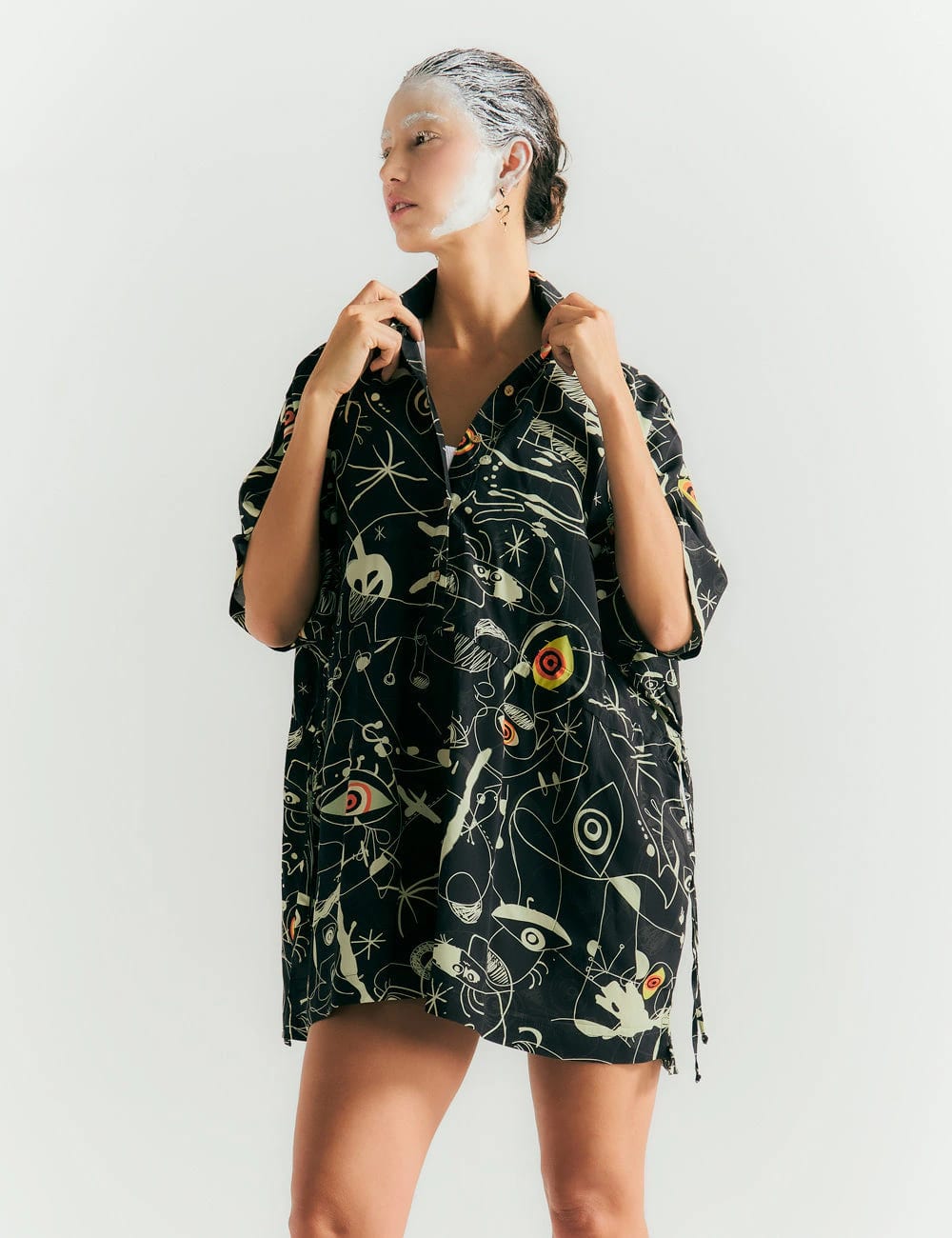 Kurta Tiras ajustable Joan negro+crudo mujer - imagen 5