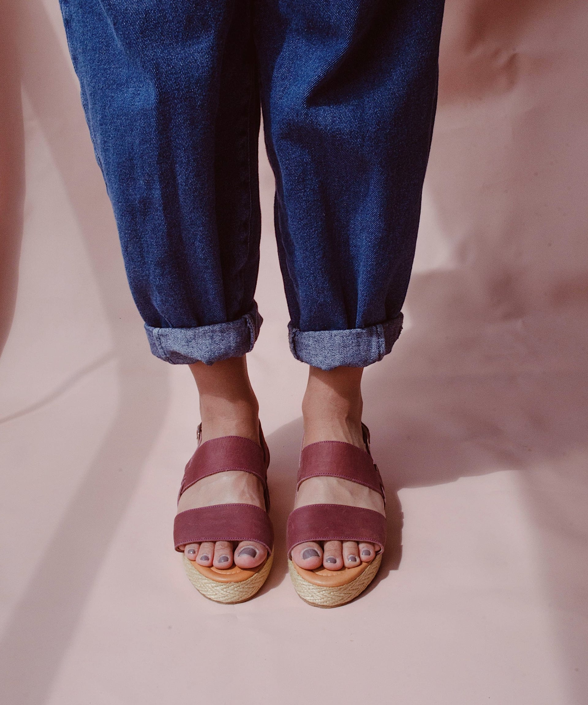 Basic espadrille sandals - vinotinto - imagen 2