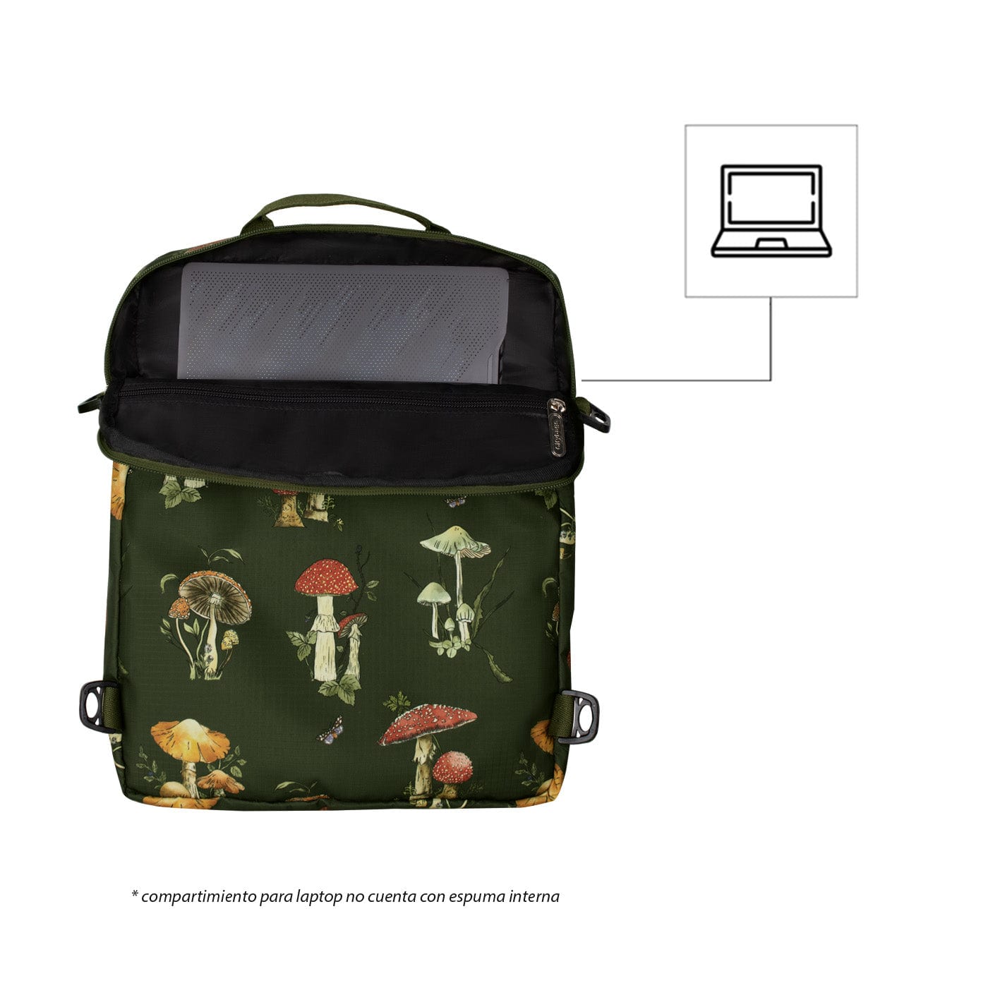 Bolso Manos Libres Convertible a Morral Citybags ULTRA Fungi - imagen 6